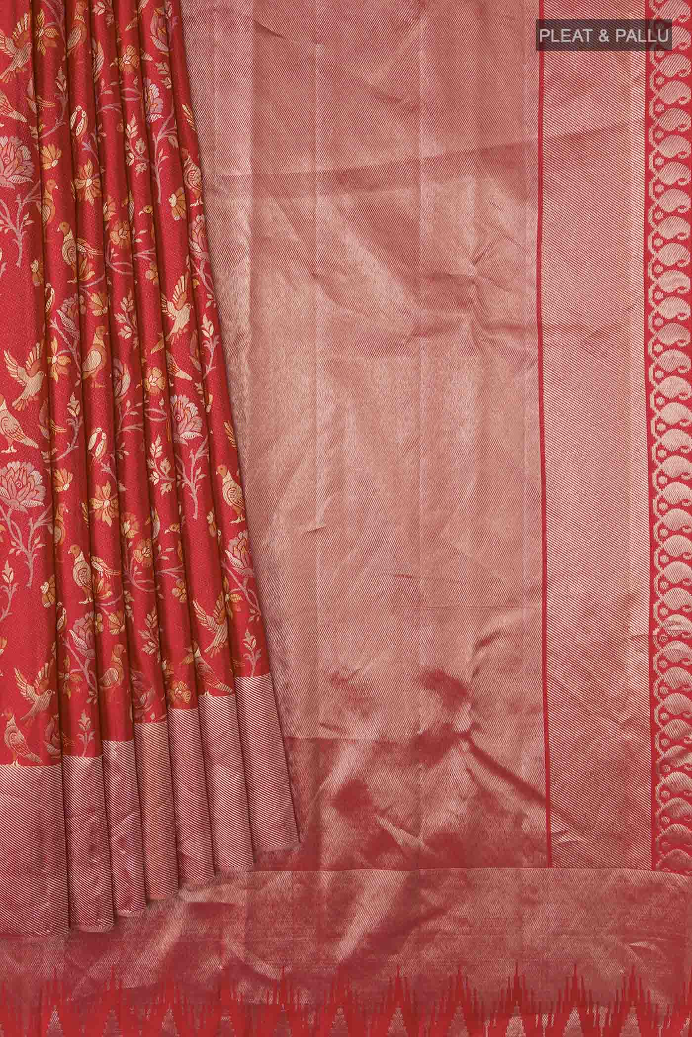 Red Kanjivaram Silk Saree - Image 4