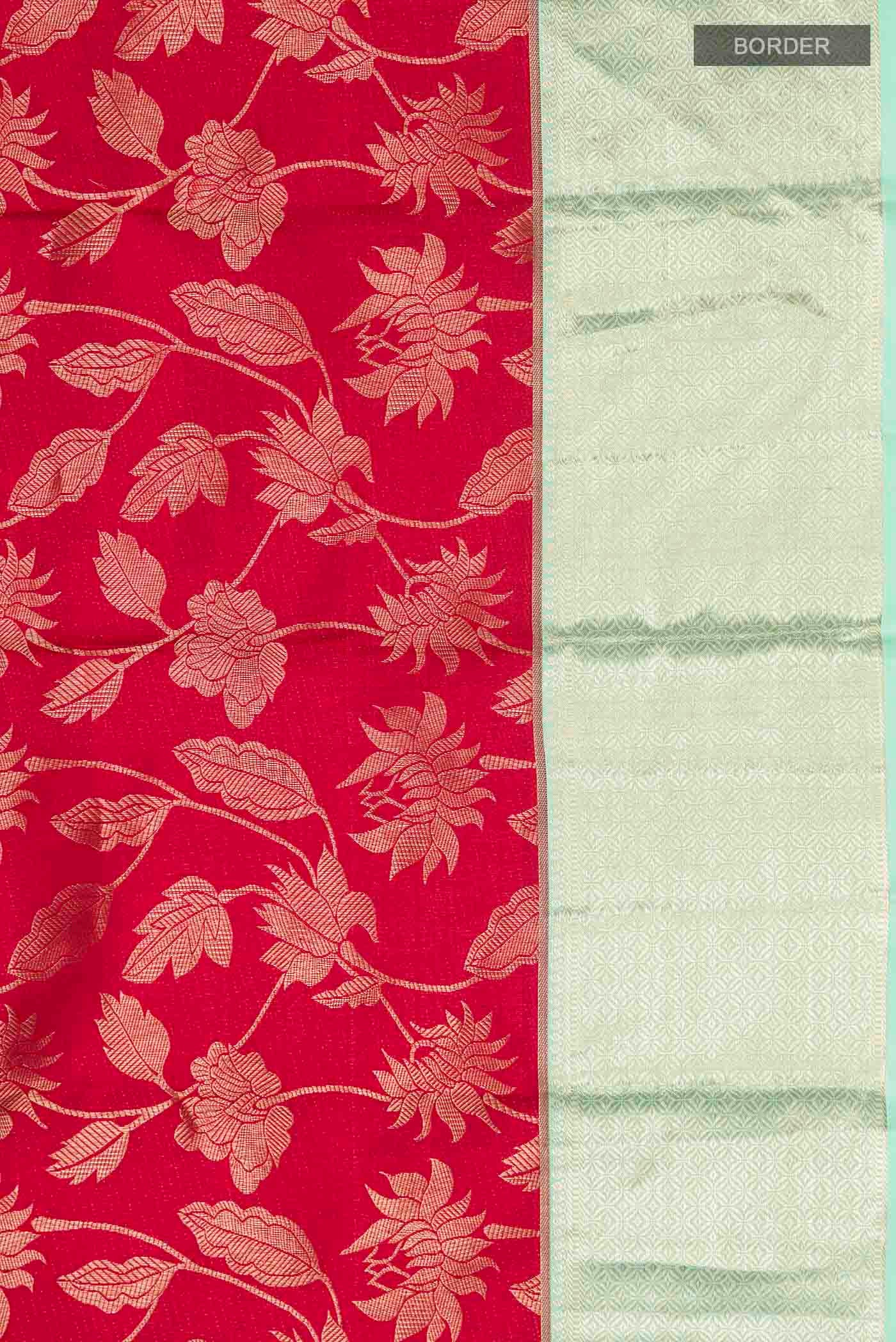 Red Kanchipuram Silk Saree - Image 3