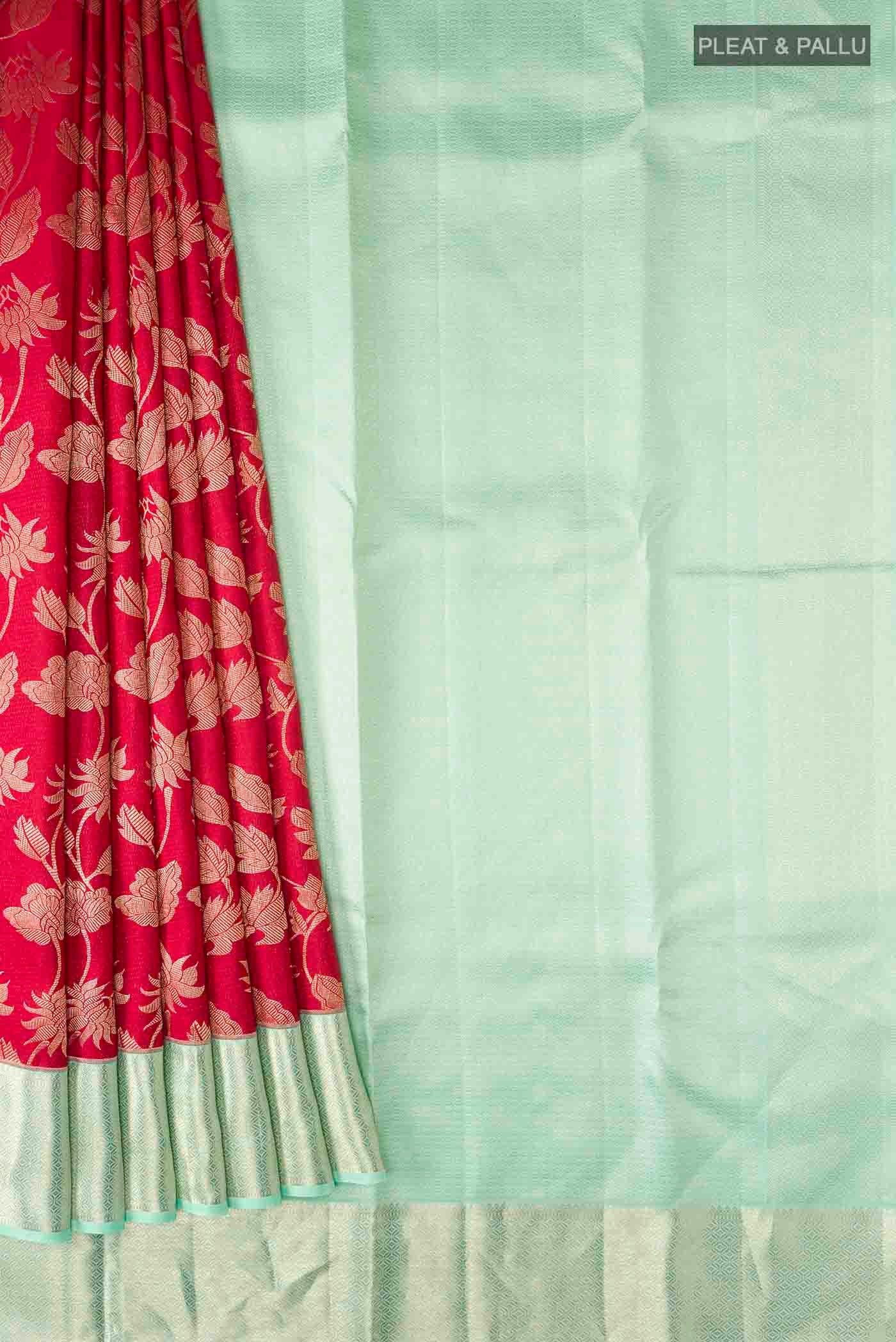 Red Kanchipuram Silk Saree - Image 4