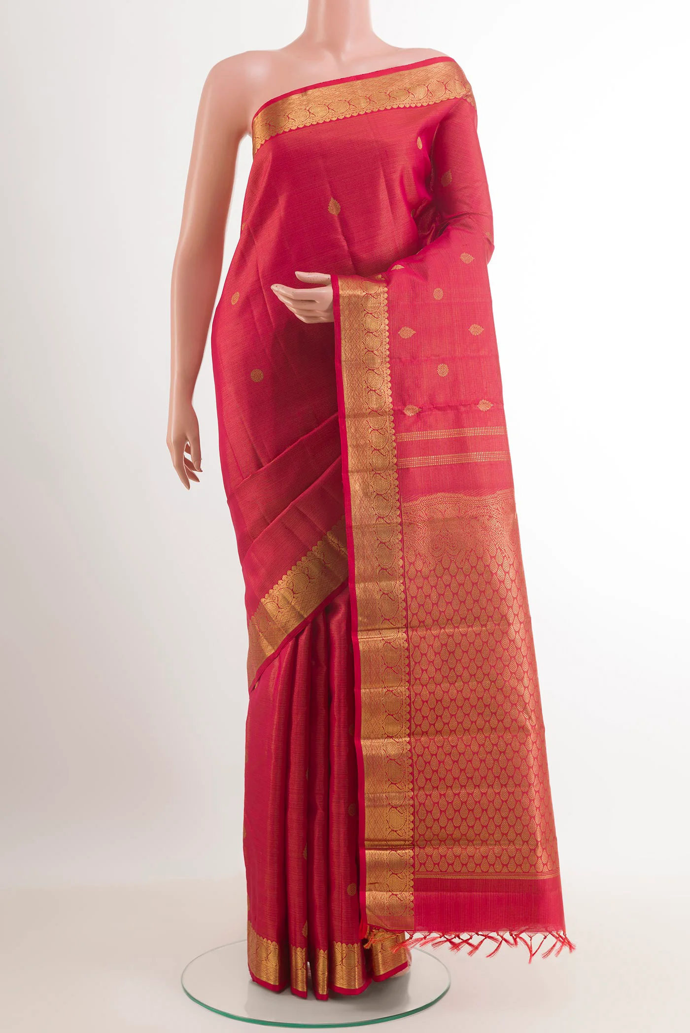 Pure Silk Pure Zari Red Kanchipuram Saree