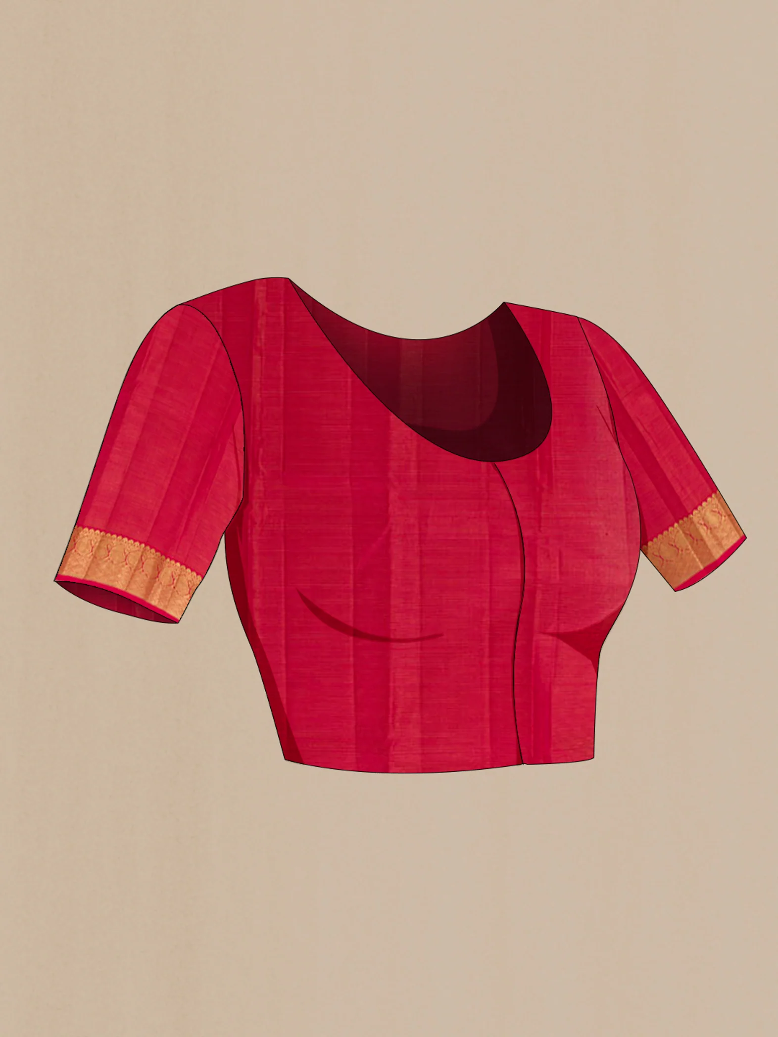 Pure Silk Pure Zari Red Kanchipuram Saree - Image 4