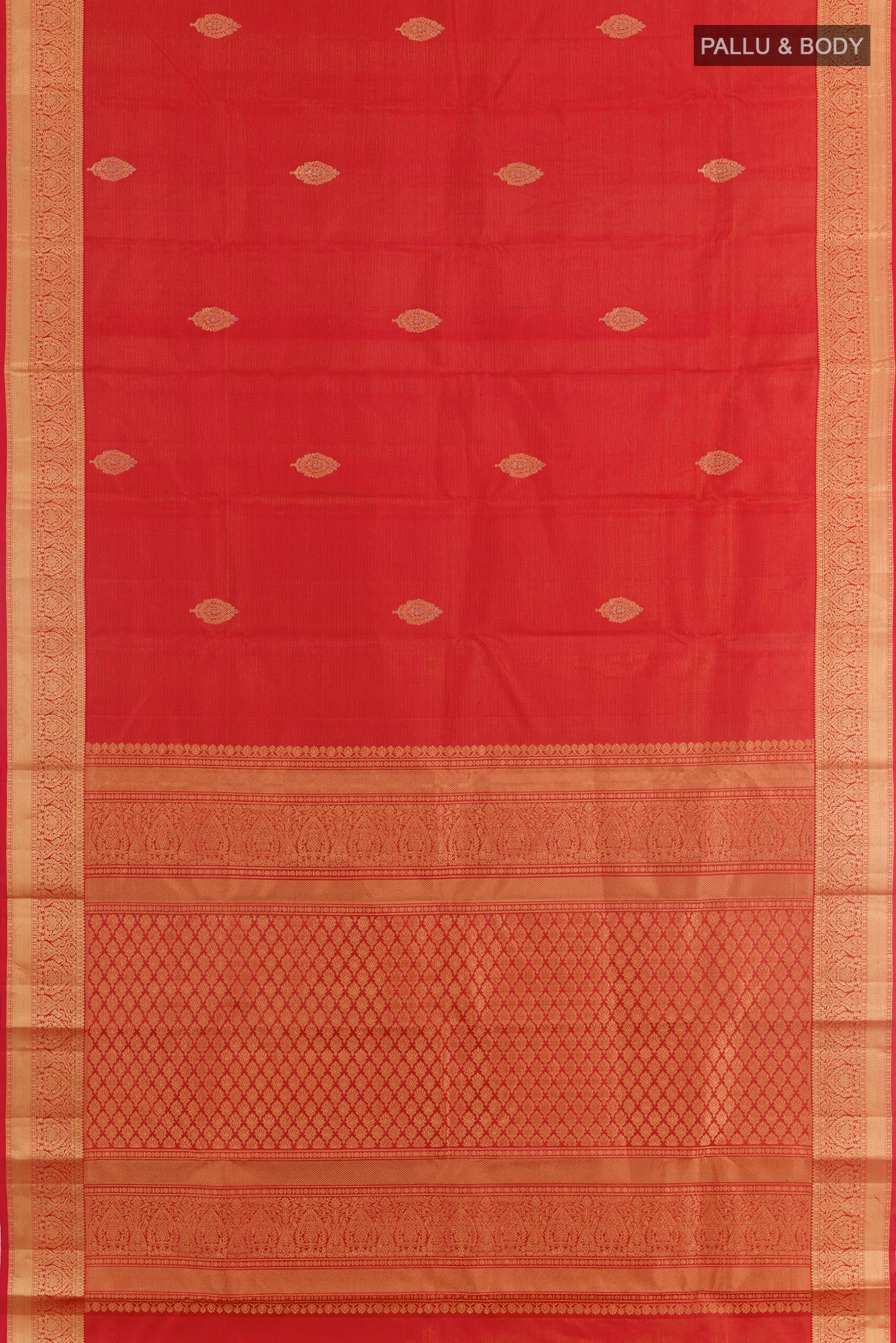 Red Kanchipuram Silk Saree - Image 3