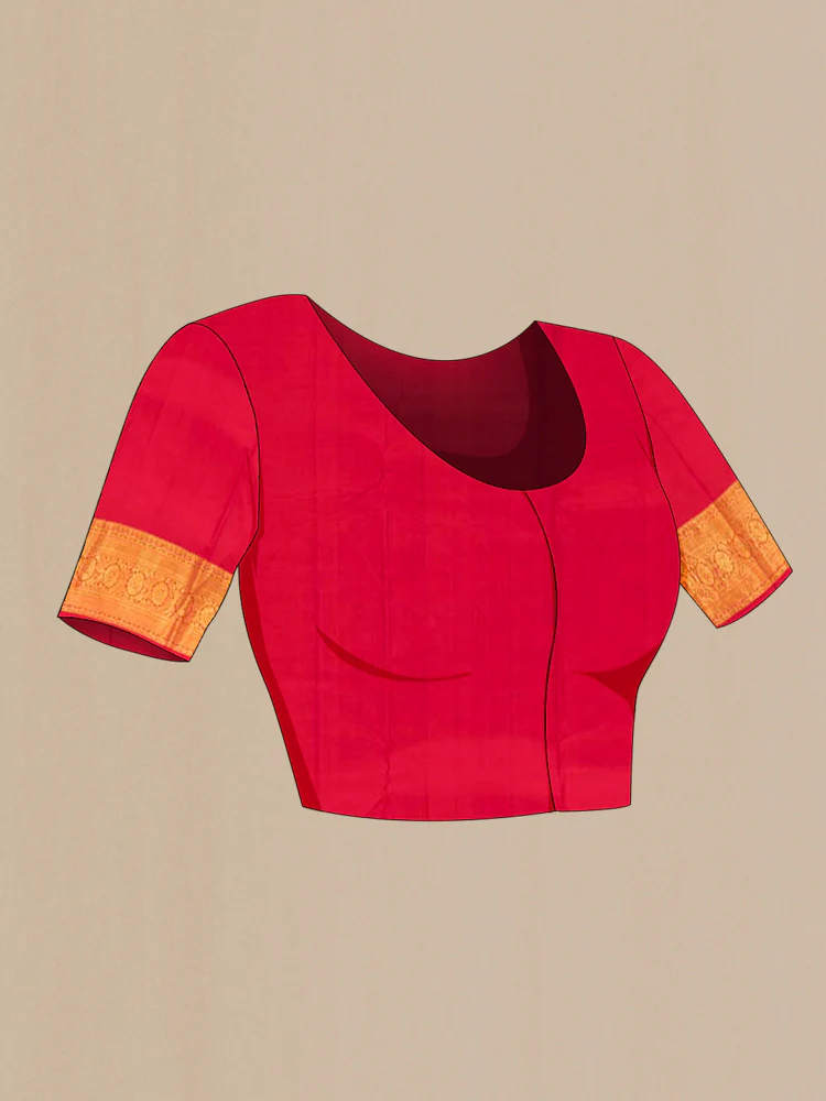 Red Kanchipuram Silk Saree - Image 4