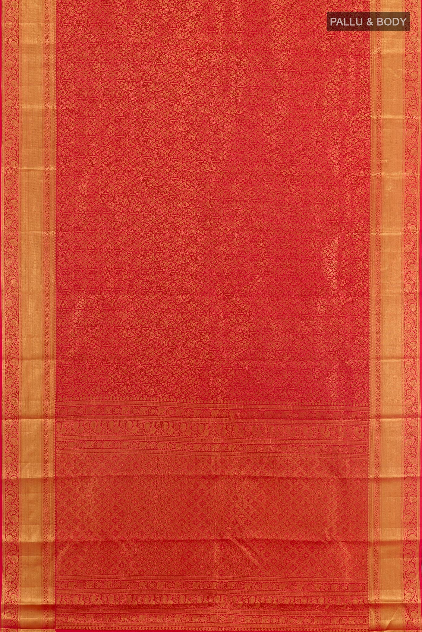 Red Kanchipuram Silk Saree - Image 3