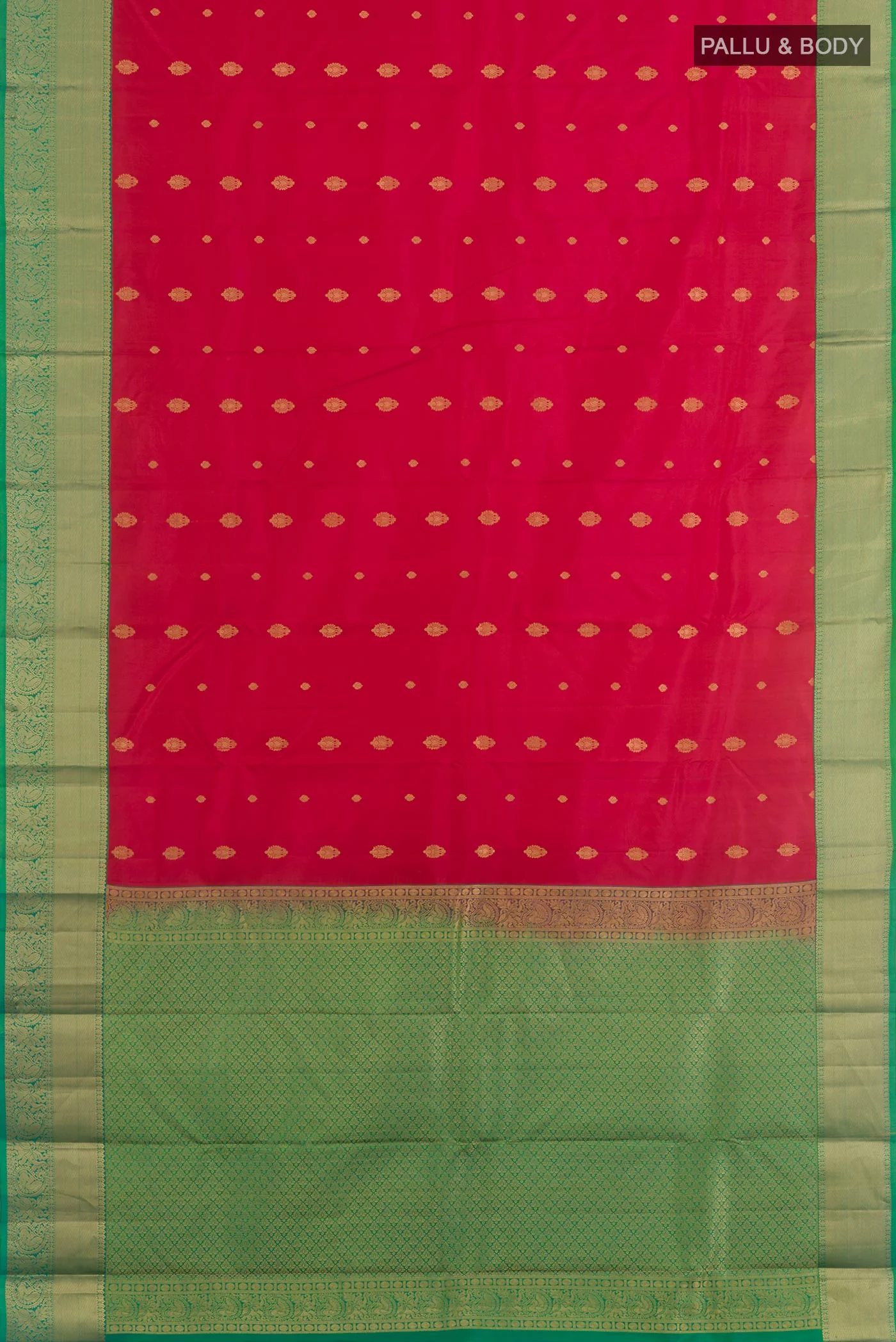 Red Kanchipuram Silk Saree - Image 3