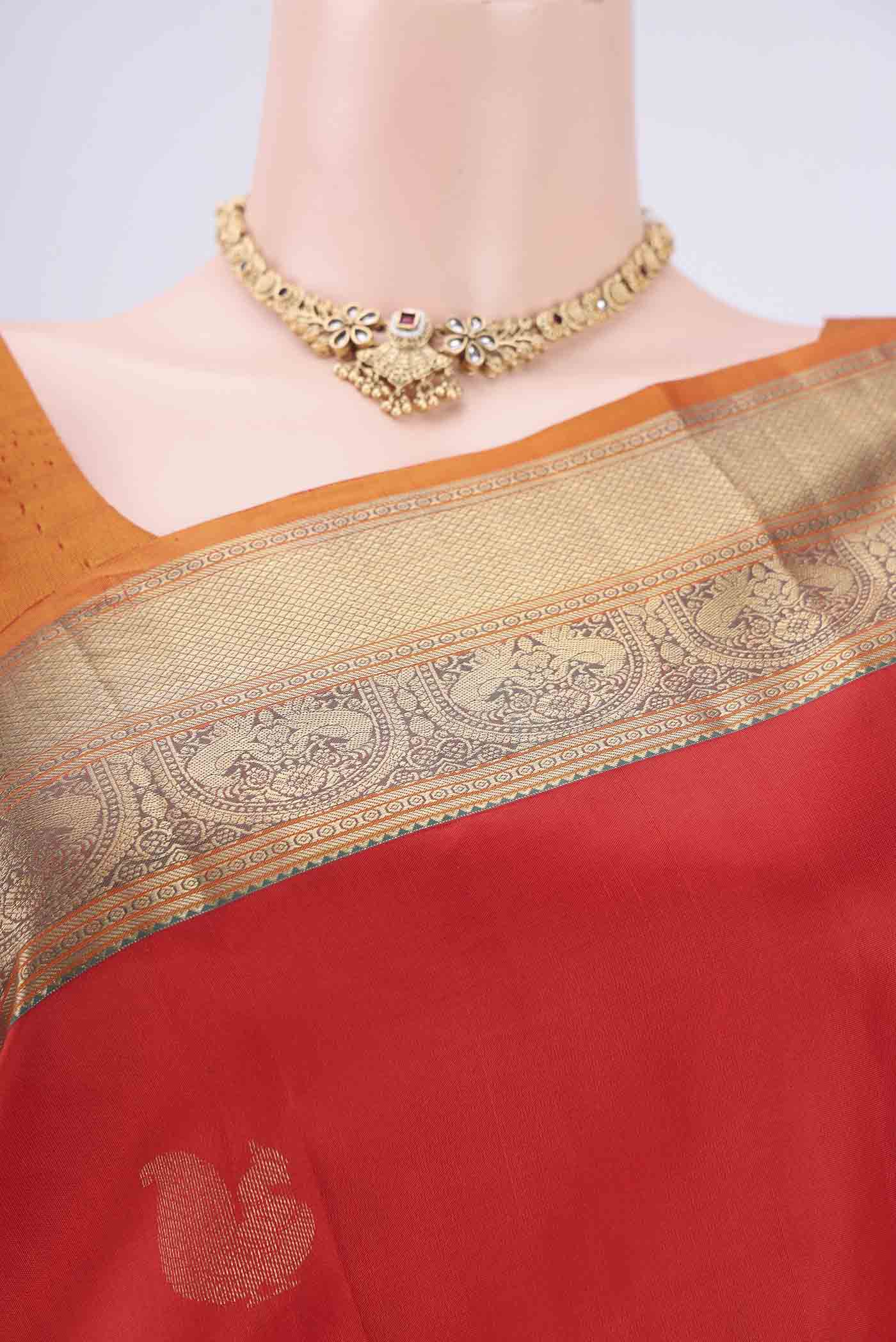 Red Kanchipuram Silk Saree - Image 2