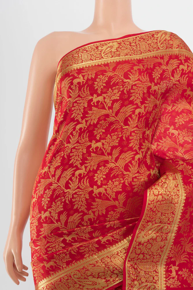Red Kanchipuram Silk Saree - Image 2