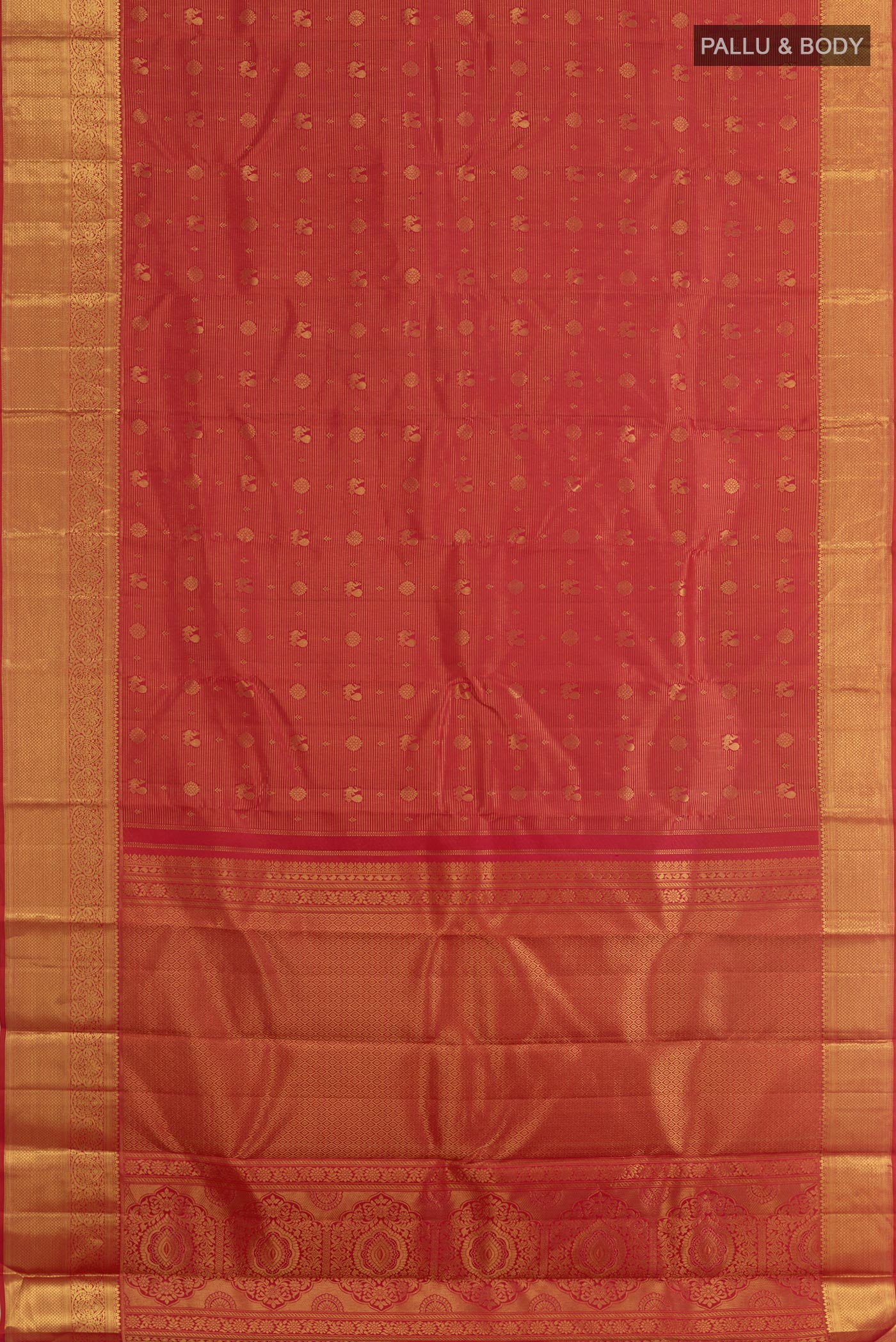 Red Kanchipuram Silk Saree - Image 3