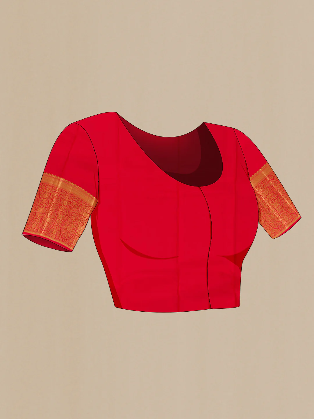 Red Kanchipuram Silk Saree - Image 2