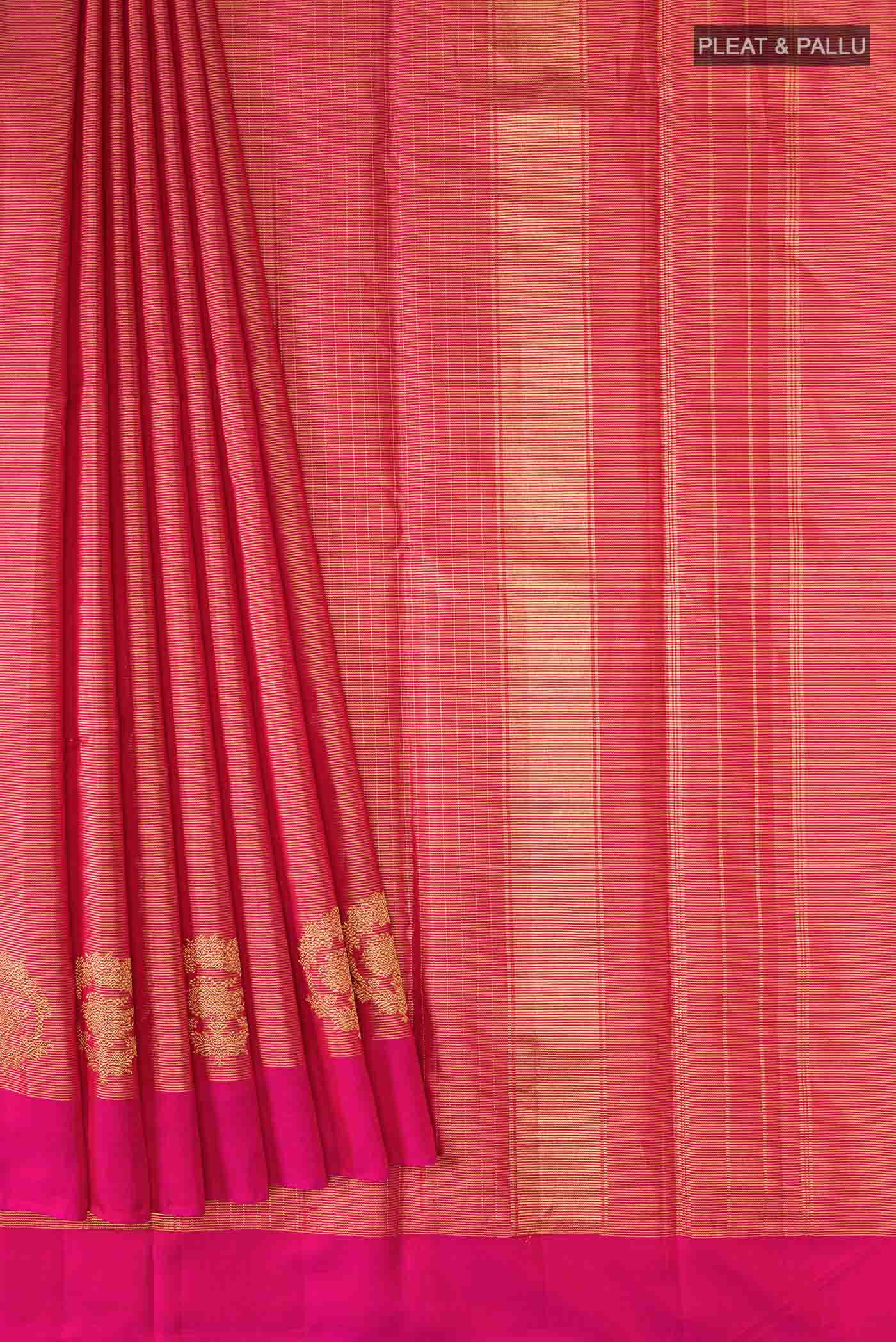Red Kanchipuram Silk Saree - Image 4
