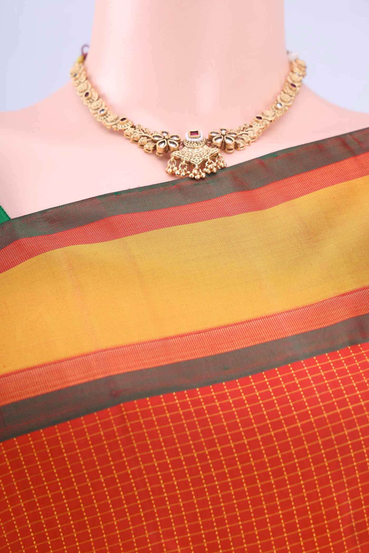 Red Kanjivaram Silk Saree - Image 3