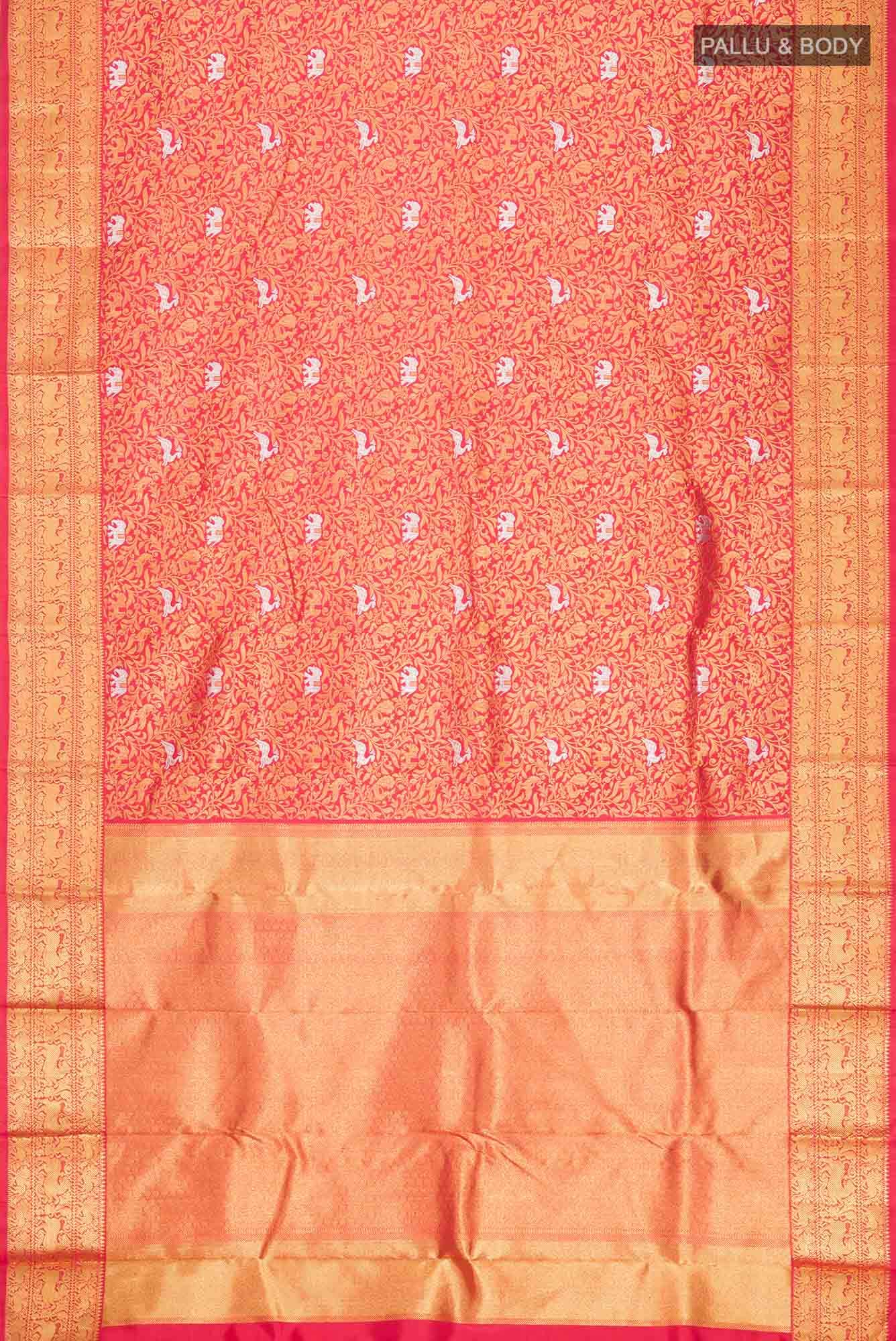 Red Kanjivaram Silk Saree - Image 4
