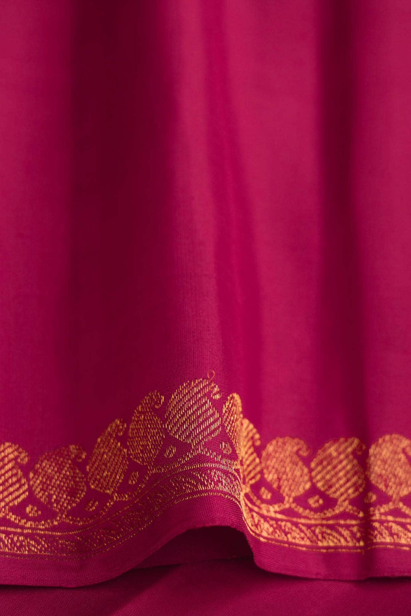 Gandaberunda-Red Kanchipuram Silk Saree - Image 6