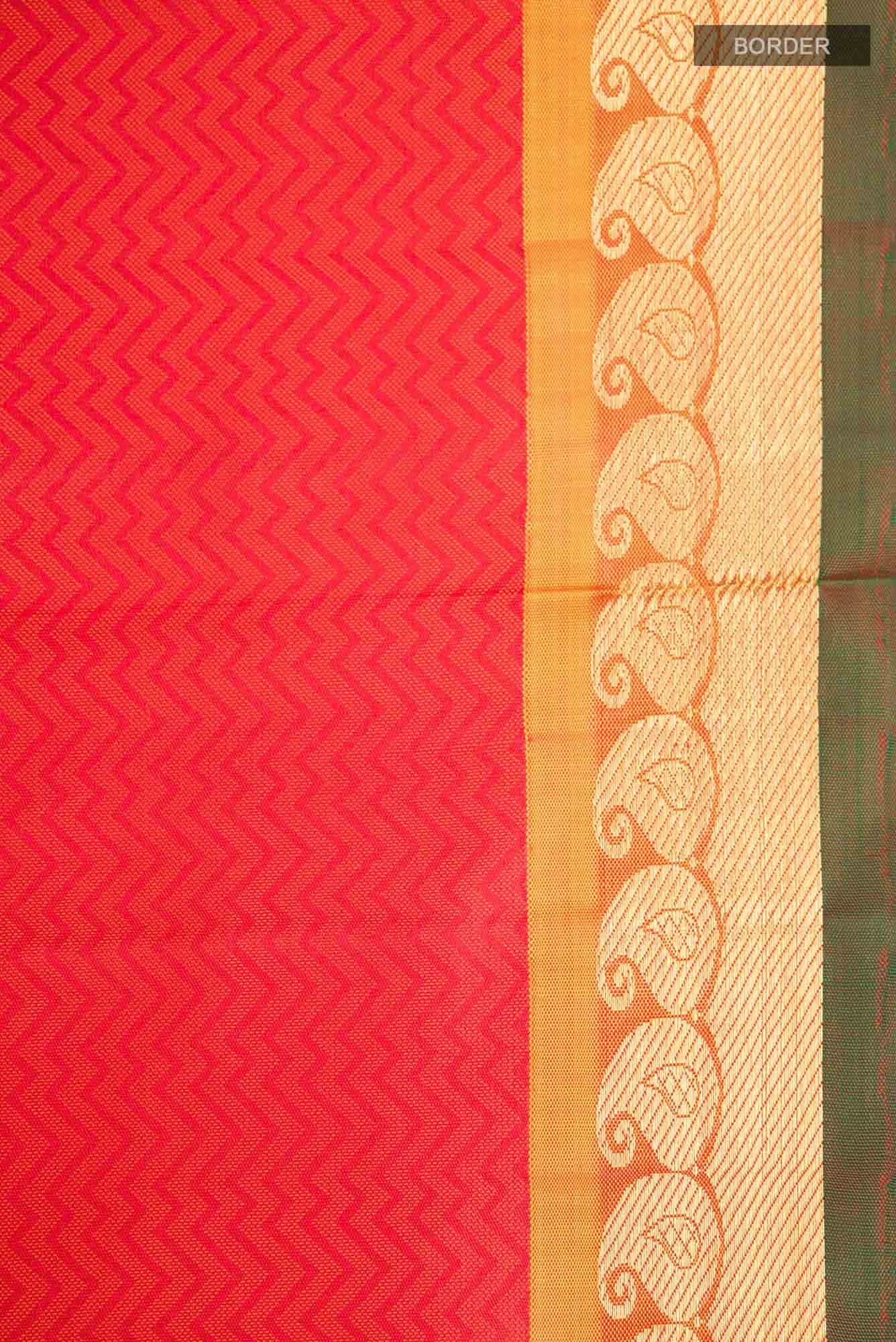 Red Kanchipuram Silk Saree - Image 5