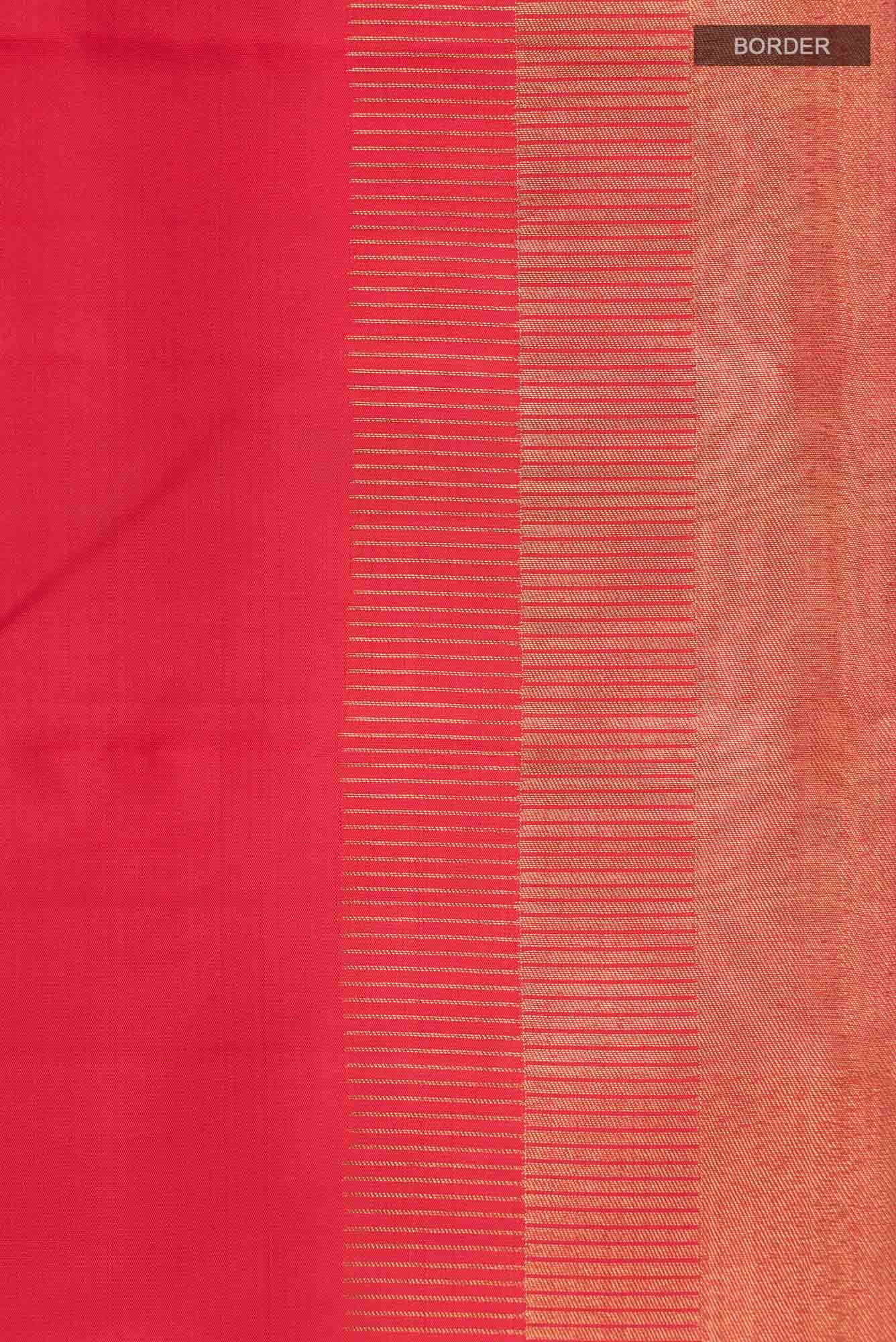 Red Kanchipuram Silk Saree - Image 6