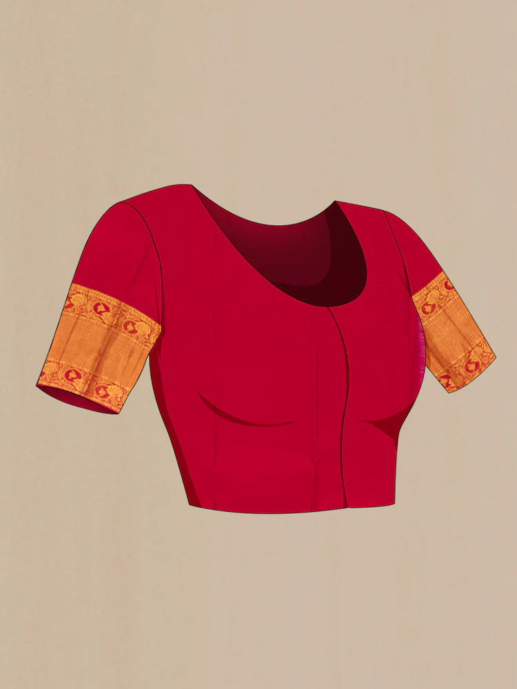 Red Kanchipuram Silk Saree - Image 4