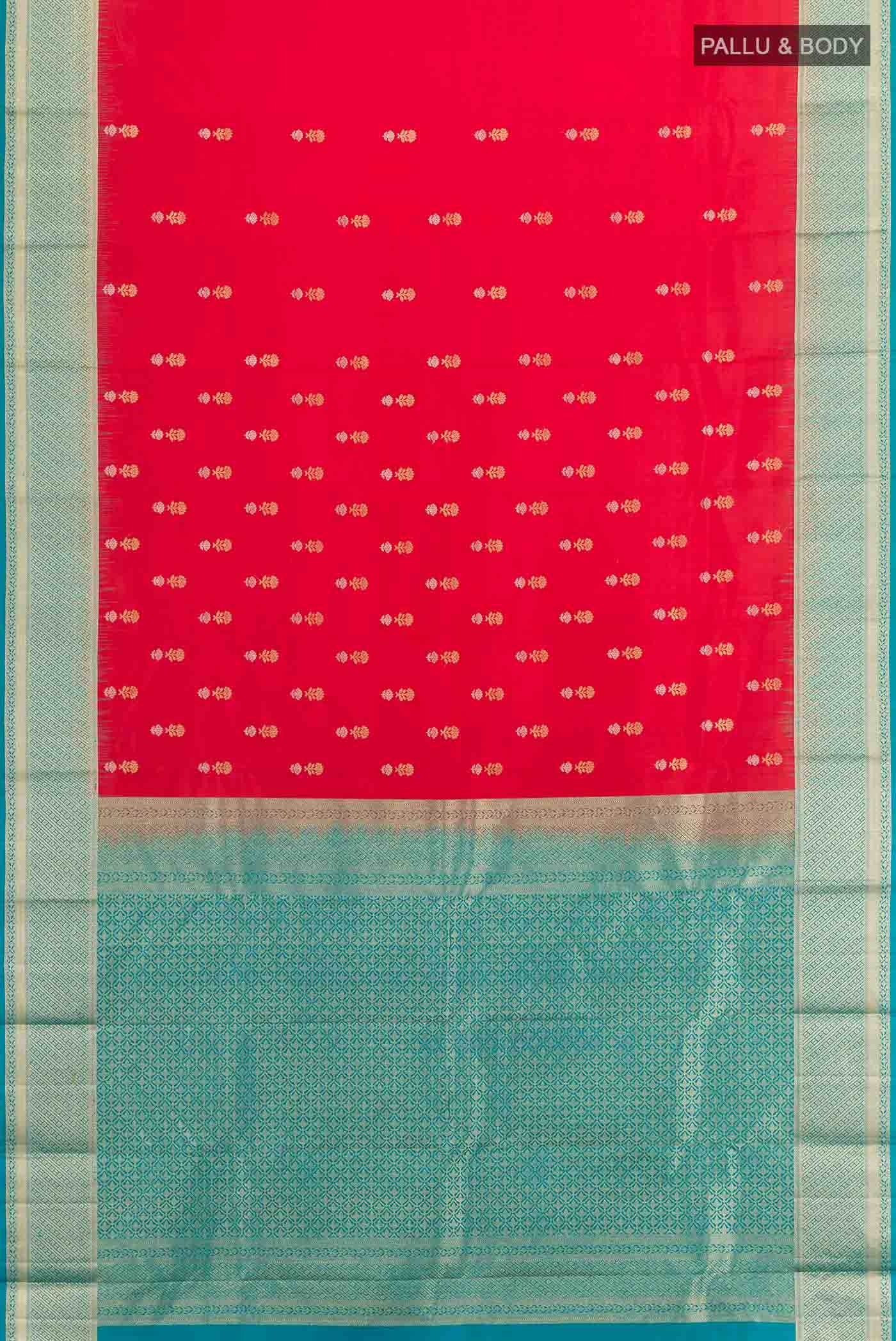 Red Kanchipuram Silk Saree - Image 4