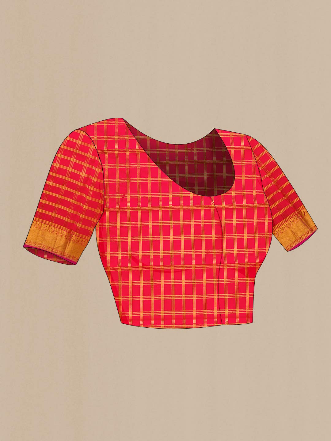 Red Kanjivaram Silk Saree - Image 7