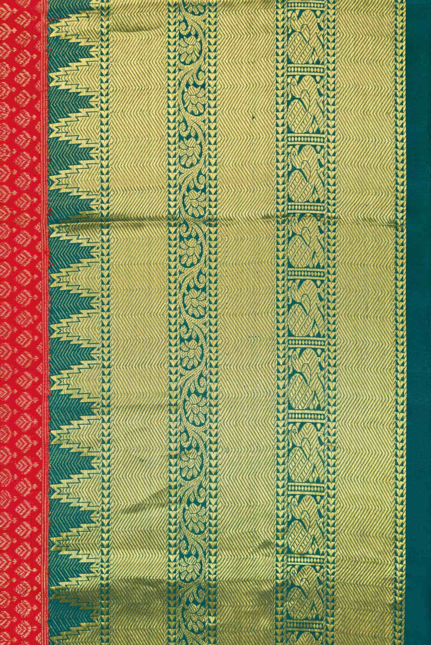 Red Kanchipuram Silk Saree - Image 5