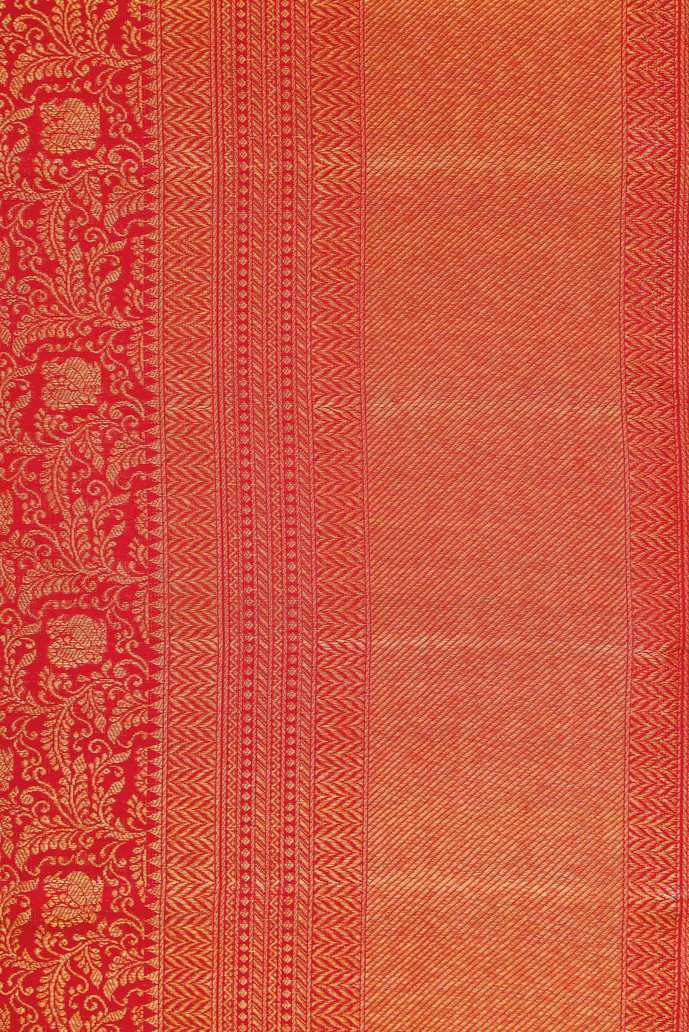 Red Kanchipuram Silk Saree - Image 3