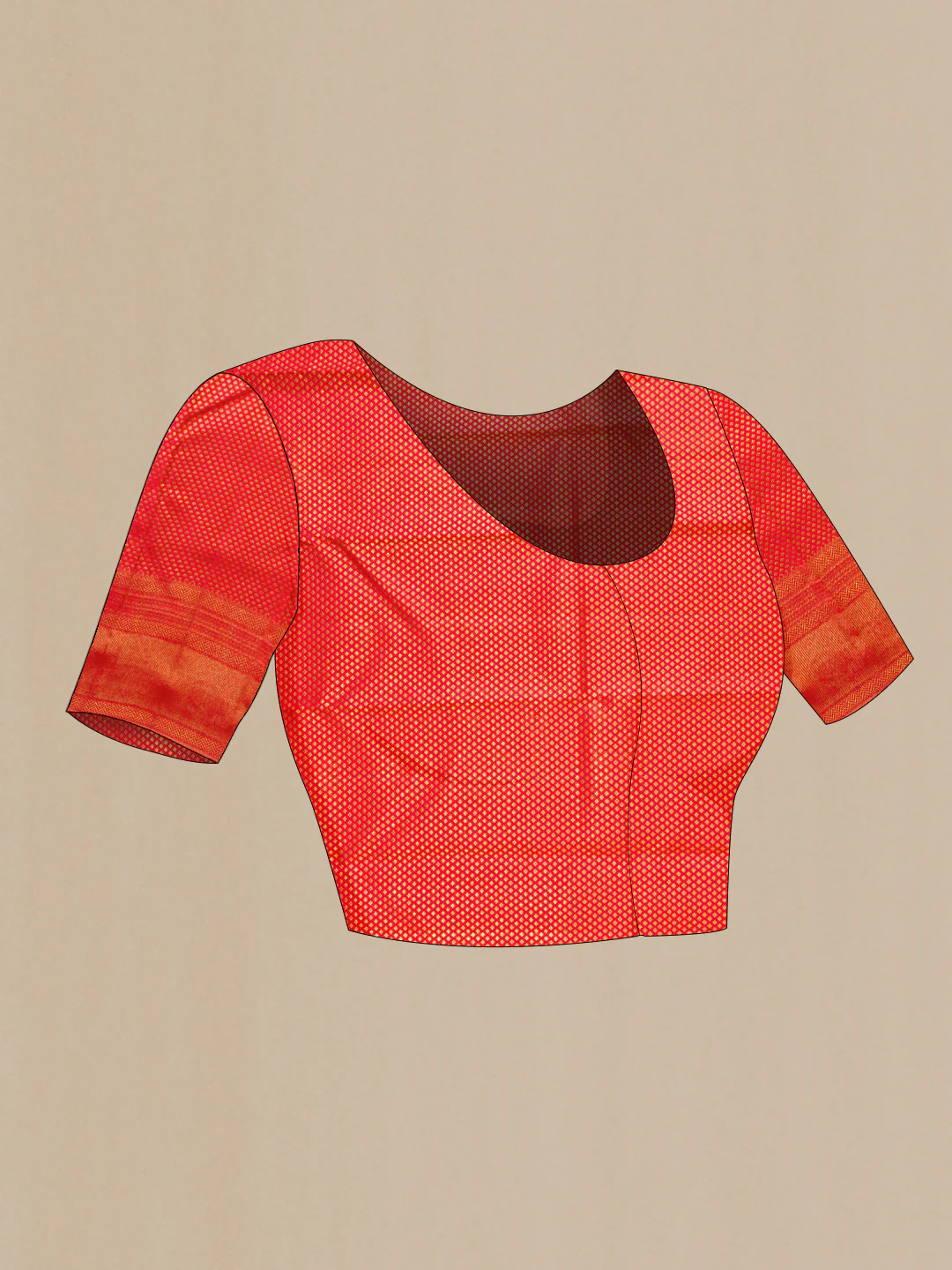 Red Kanchipuram Silk Saree - Image 5