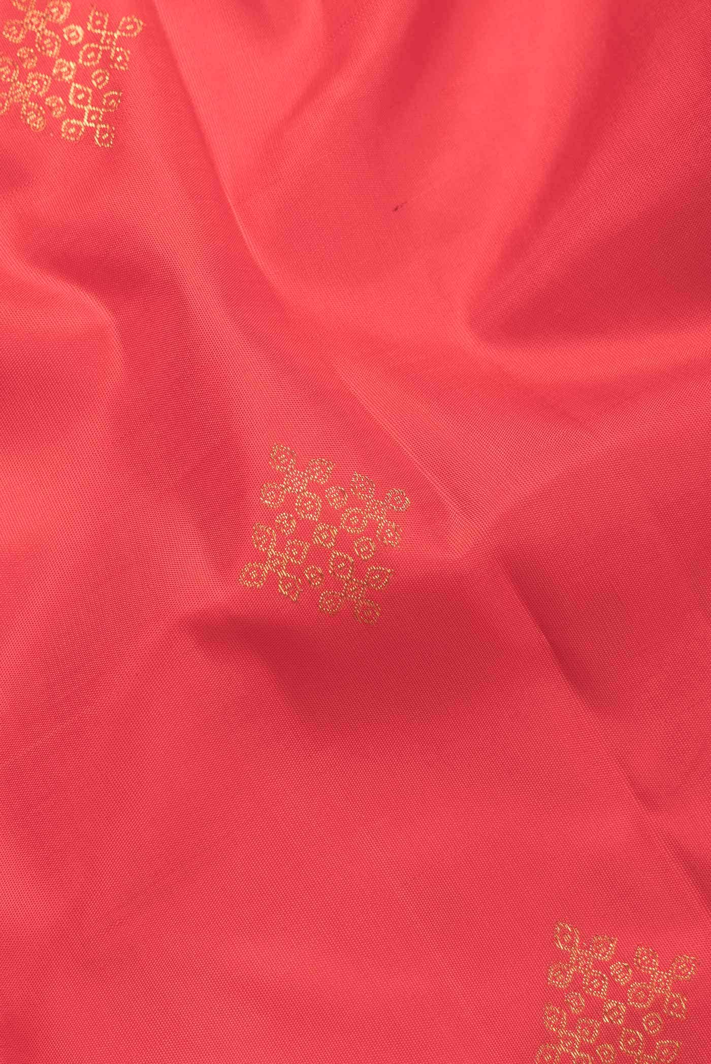 Pure Silk Pure Zari Red Kanjivaram Saree - Image 3