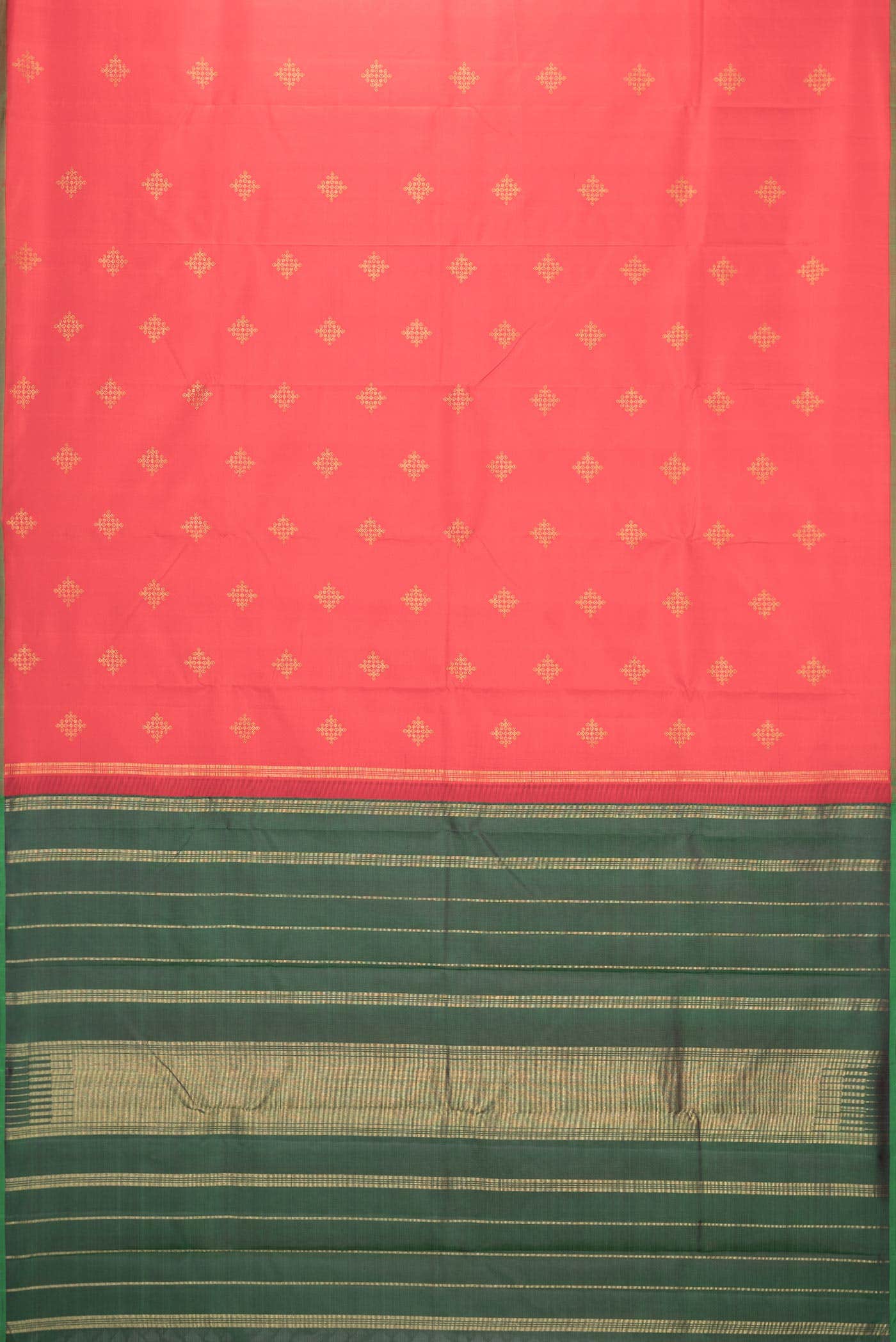 Pure Silk Pure Zari Red Kanjivaram Saree - Image 4