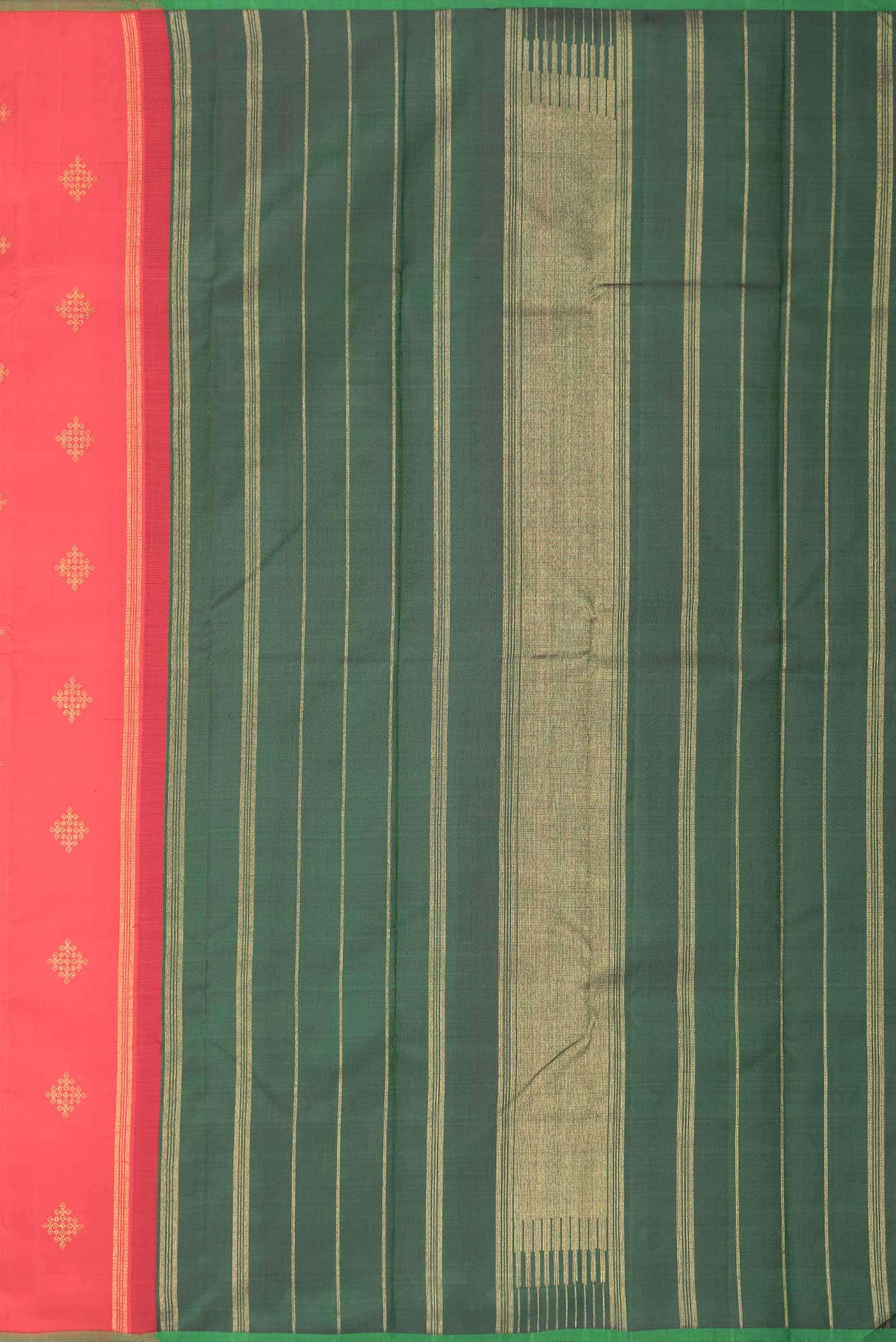 Pure Silk Pure Zari Red Kanjivaram Saree - Image 5