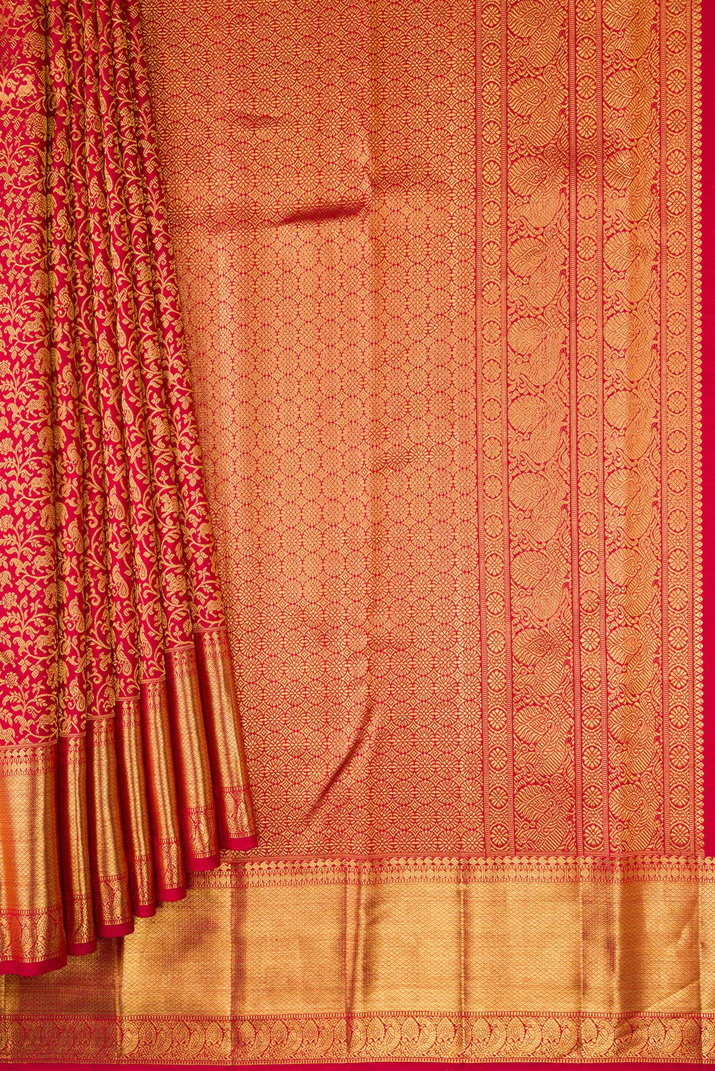 Red Kanchipuram Silk Saree - Image 4