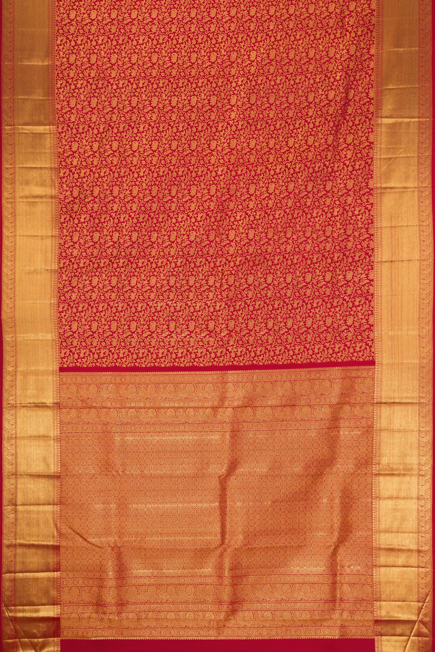 Red Kanchipuram Silk Saree - Image 6