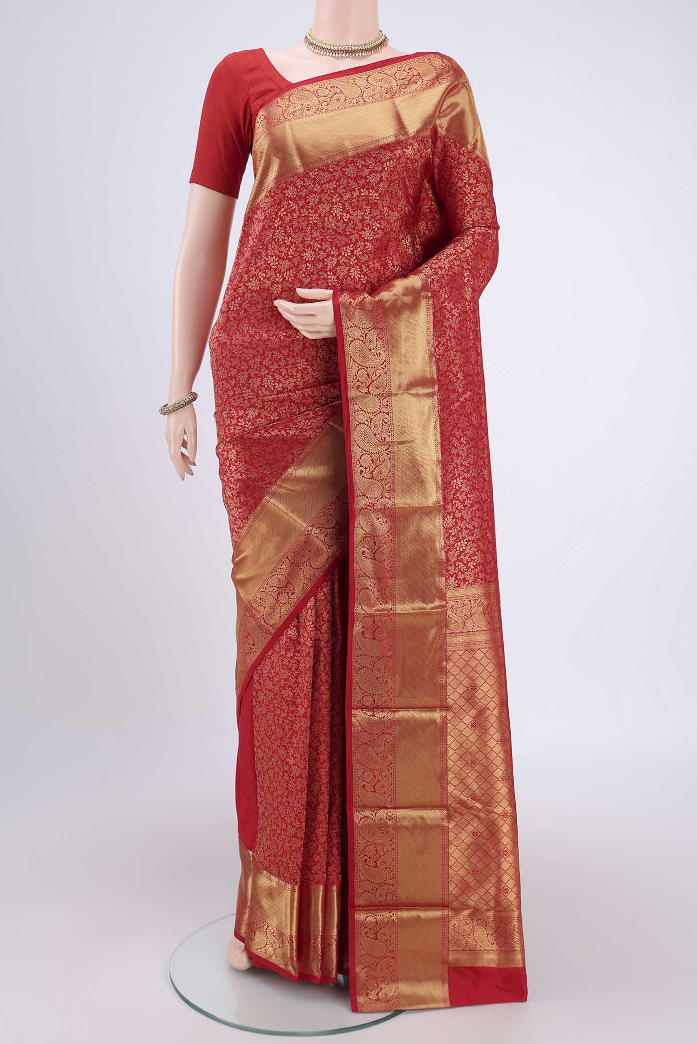 Red Bangalore Silk Saree