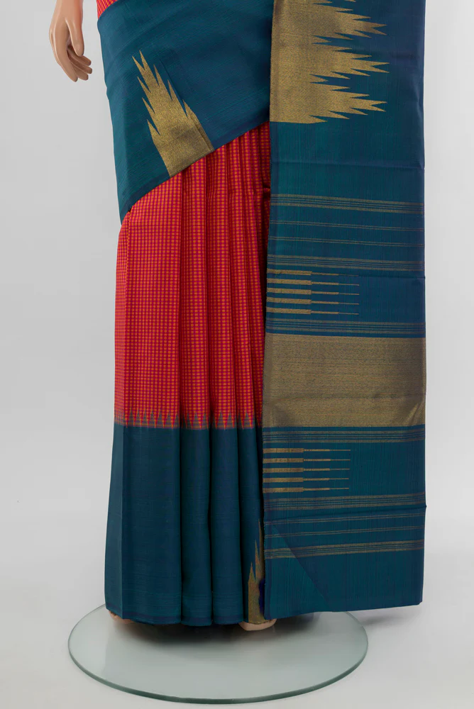 Red Kanjivaram Silk Saree - Image 3