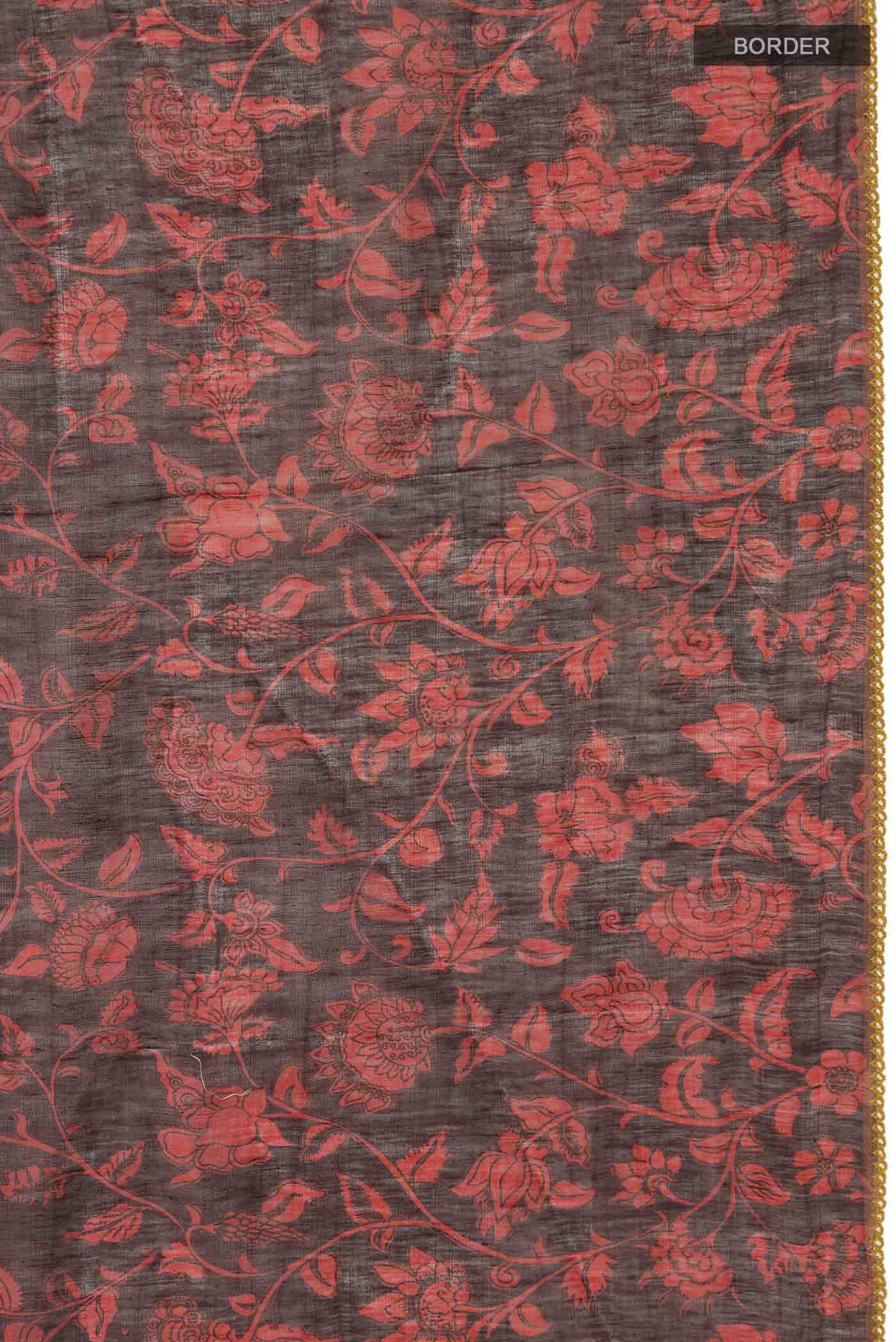 Brown Linen Saree - Image 3