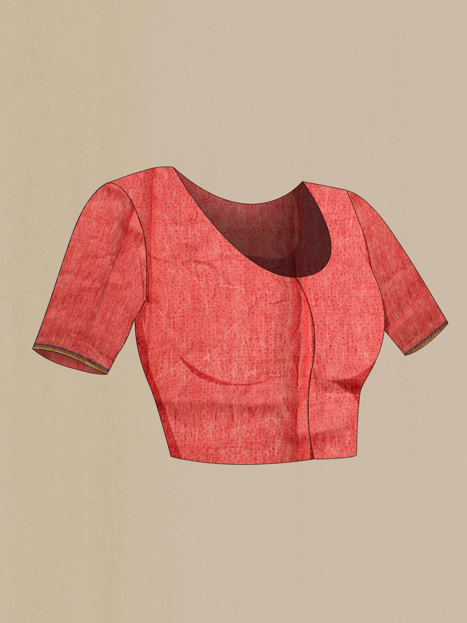 Brown Linen Saree - Image 4