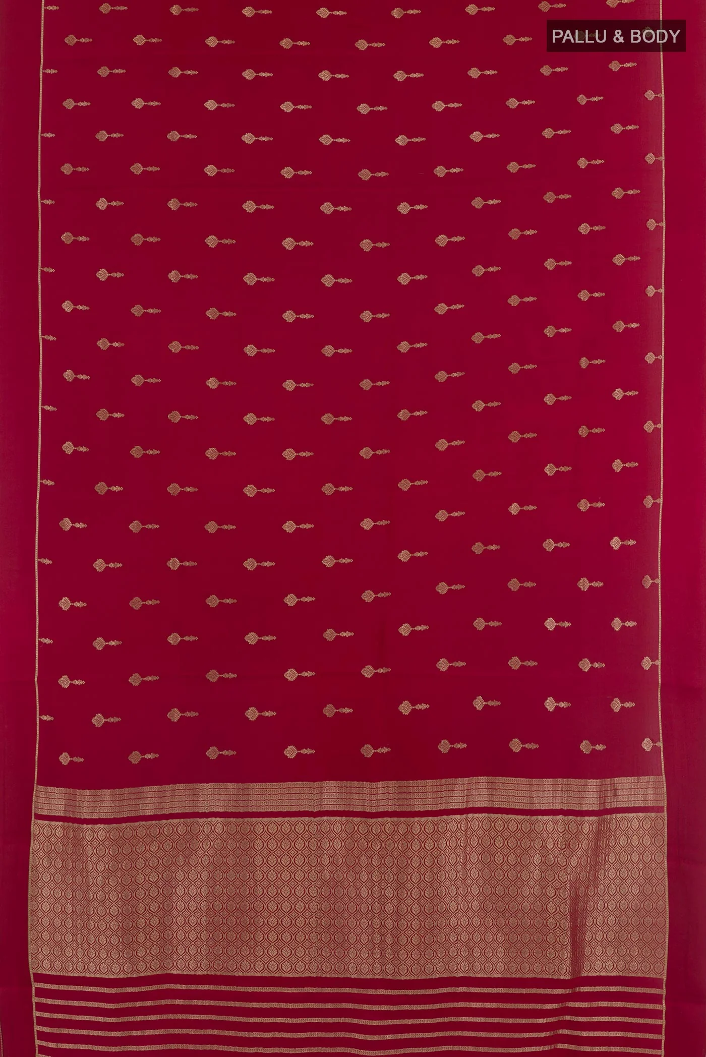 Maroon Mysore Crepe Saree - Image 3