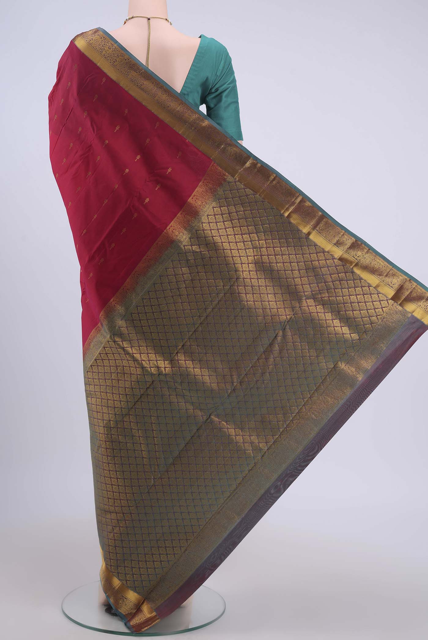 Red Nangavalli Silk [ Salem ] Saree - Image 3