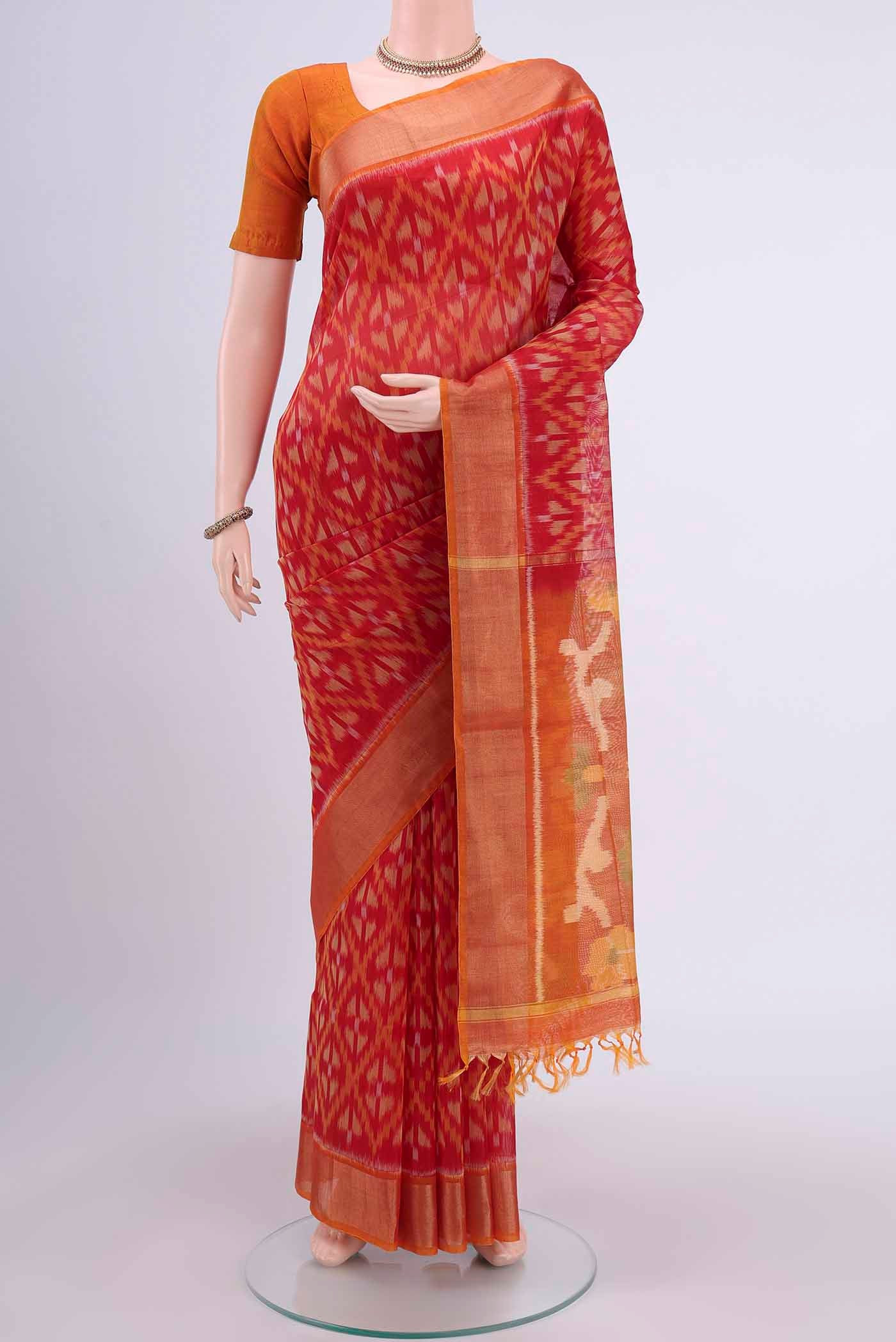 Red Silk Cotton Saree