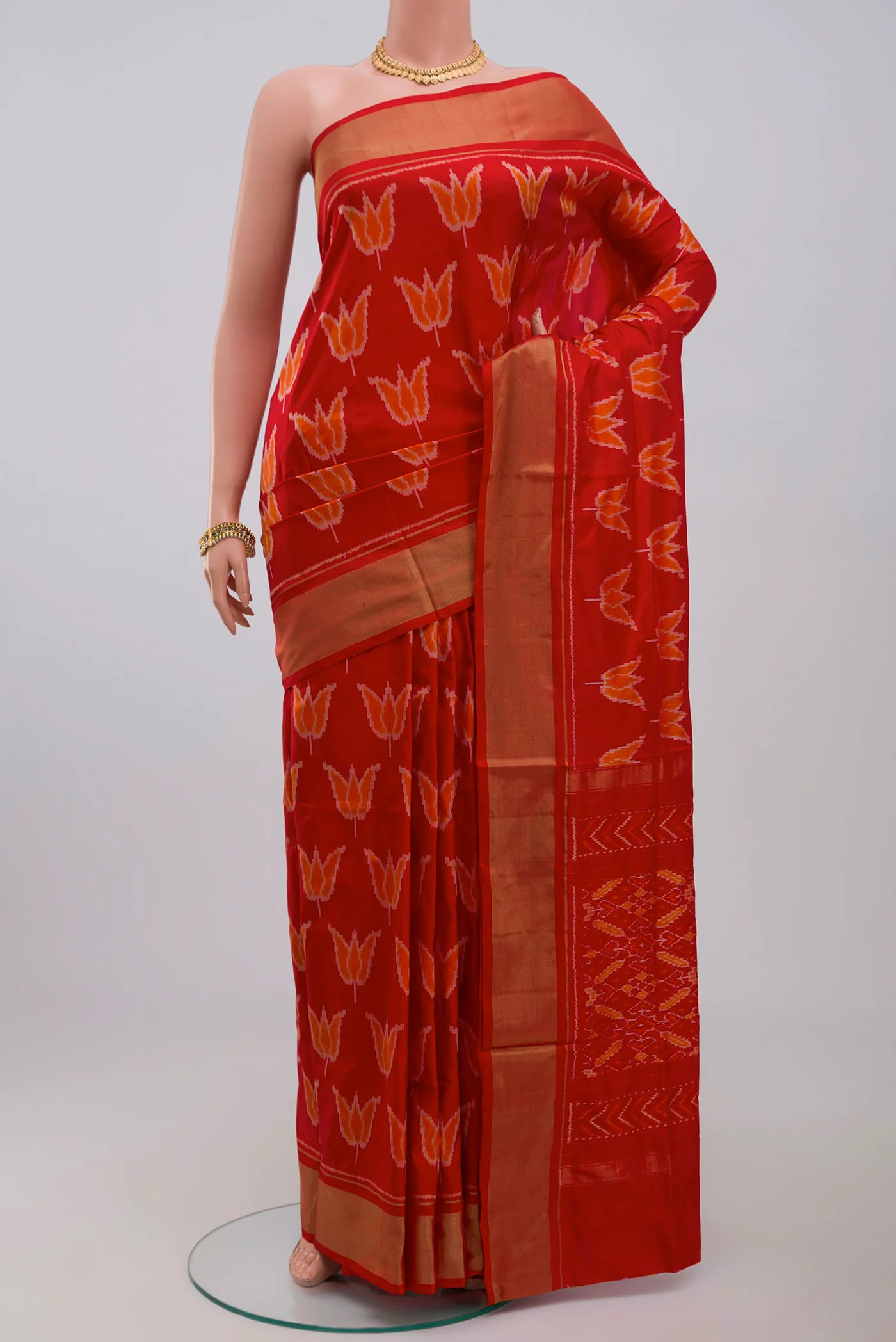Red Pochampally Silk Saree