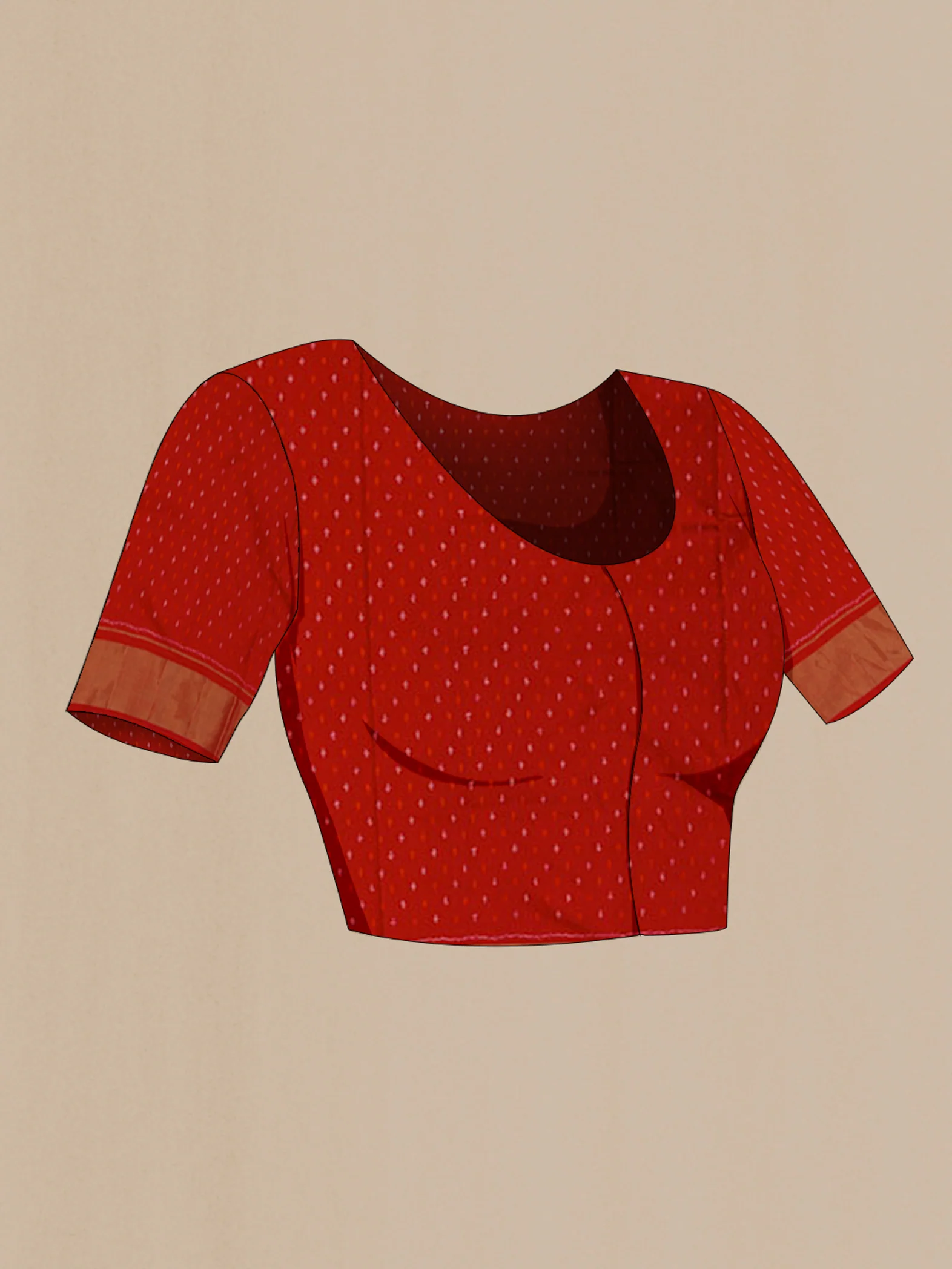 Red Pochampally Silk Saree - Image 4