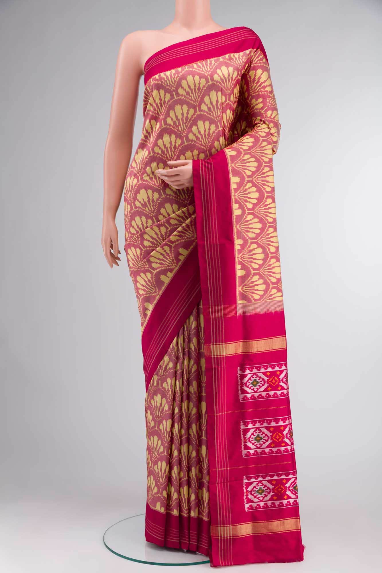 Pink Pochampally Silk Saree - Image 7