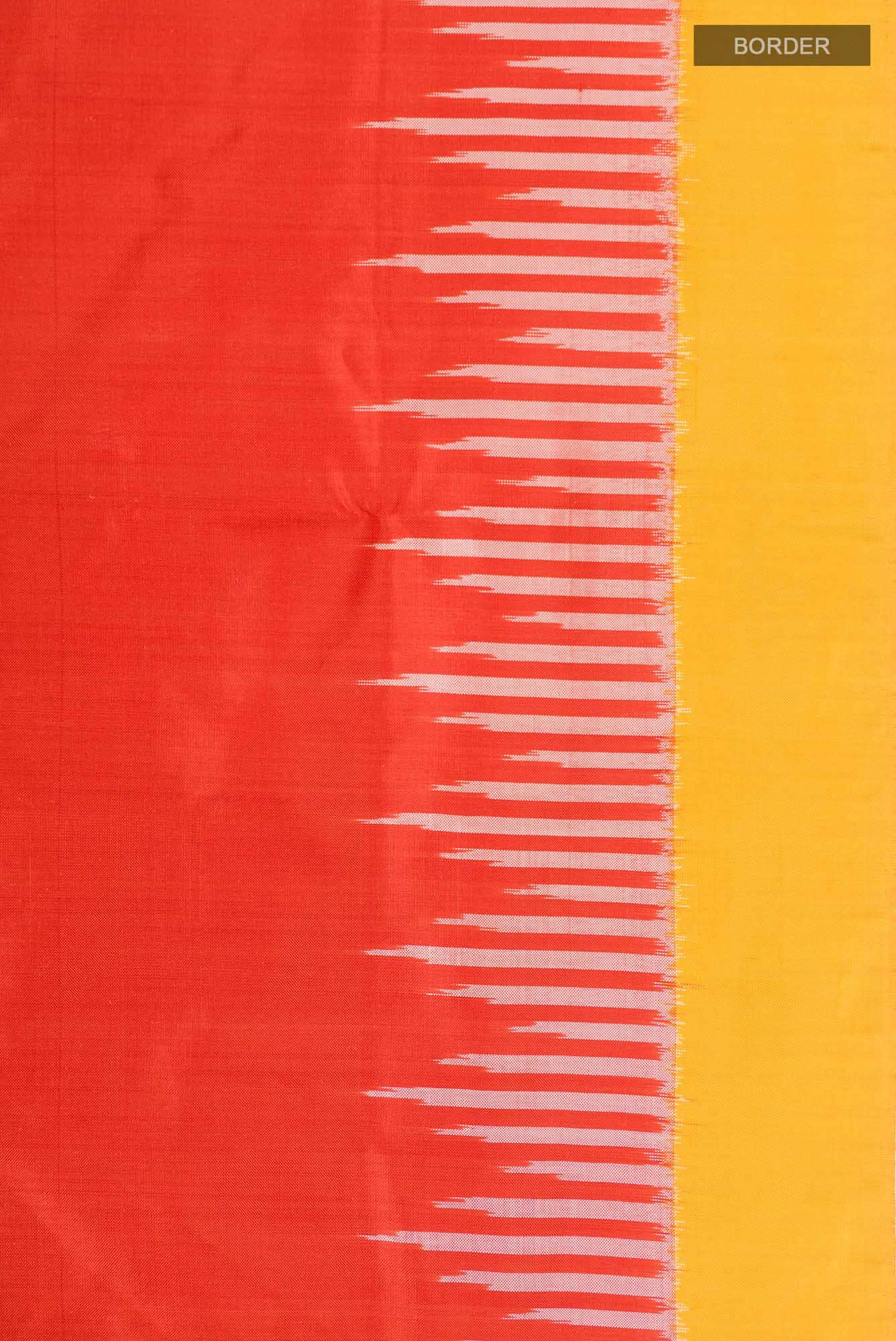 Orange Pochampally Silk Saree - Image 5