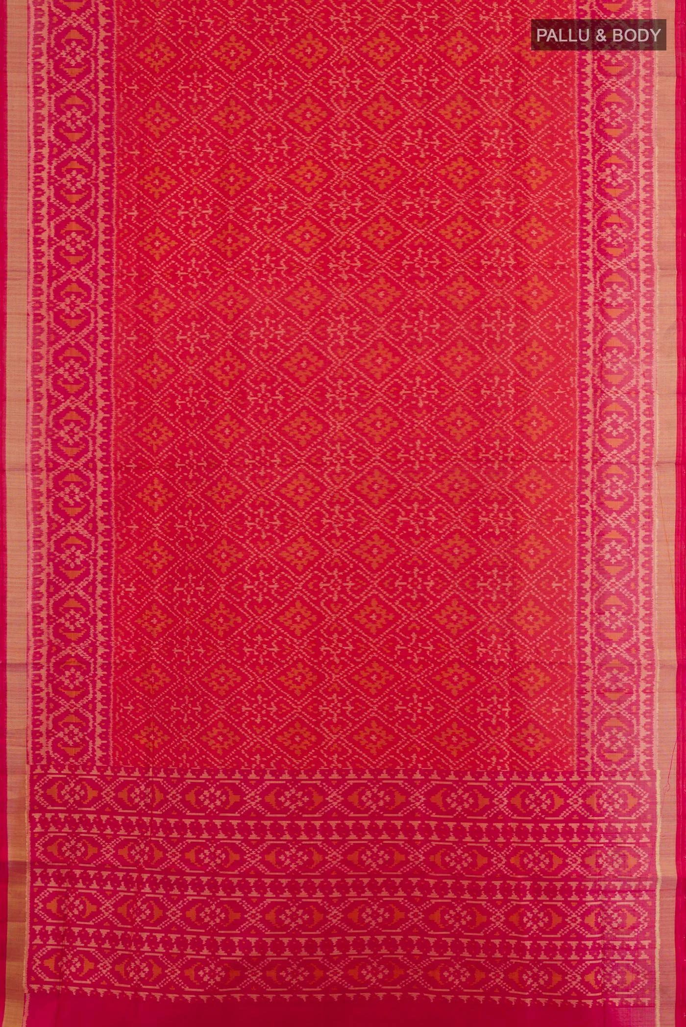 Red Rajkot Patola Silk Saree - Image 3