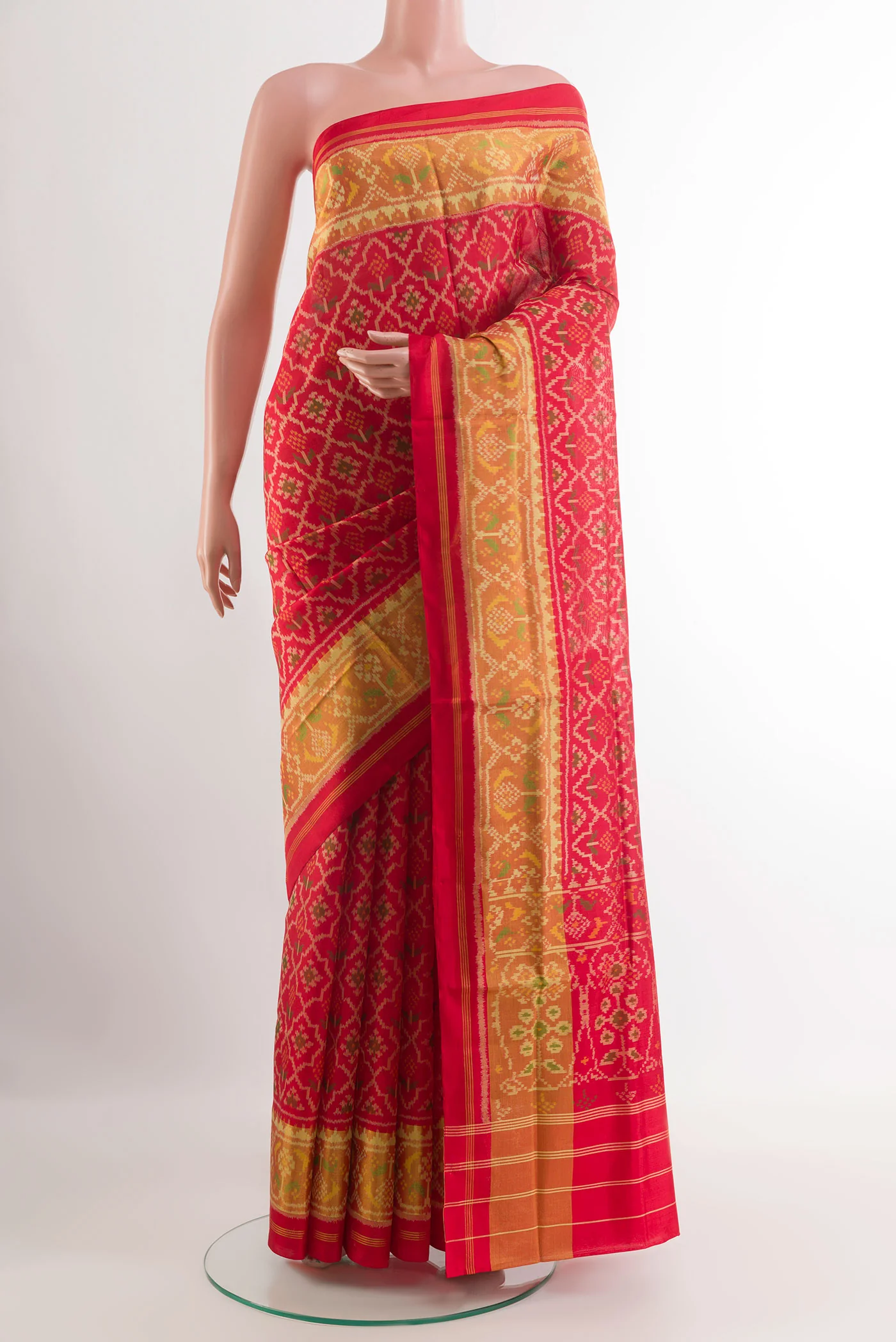 Red Rajkot Patola Silk Saree