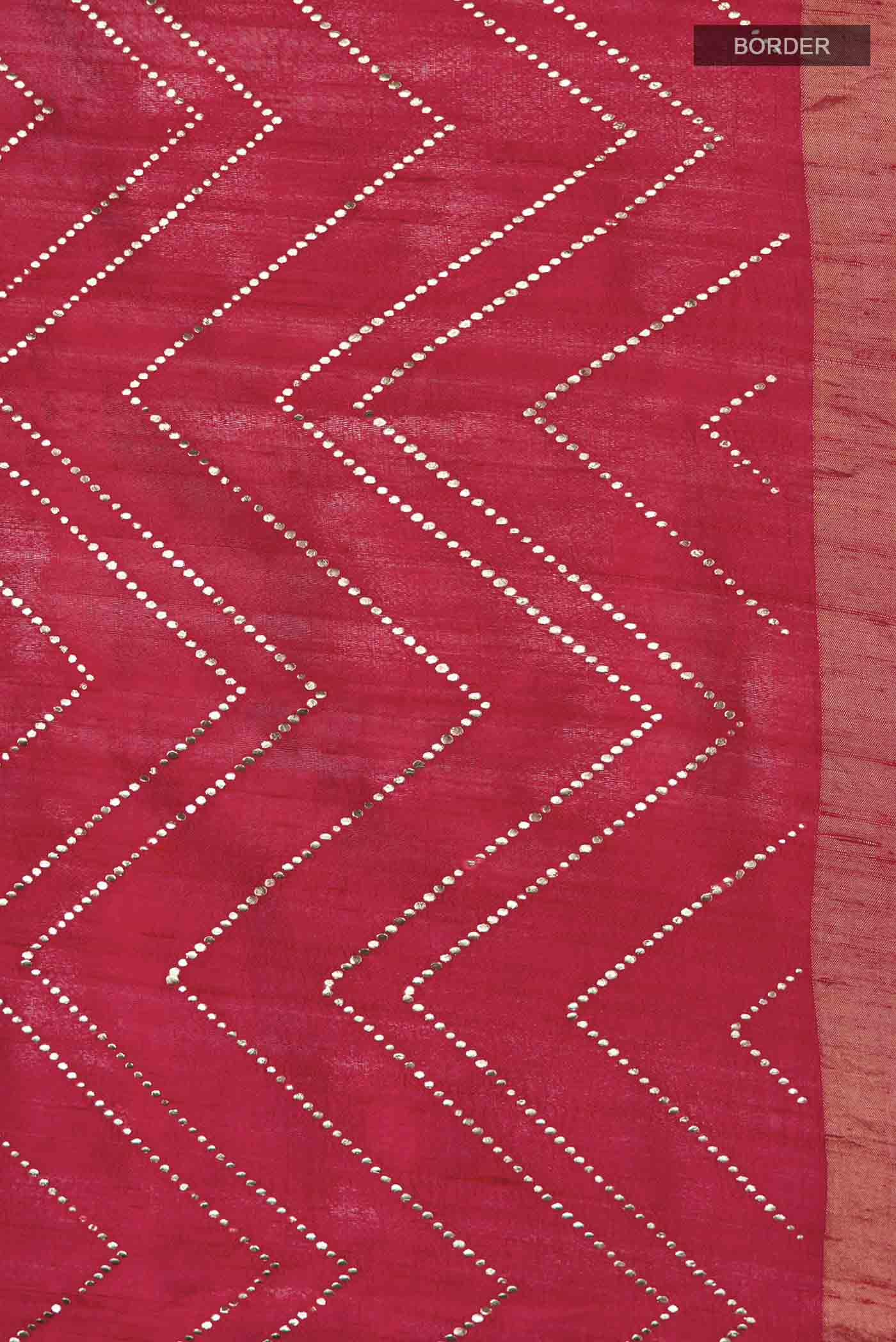 Red Raw Silk Saree - Image 3