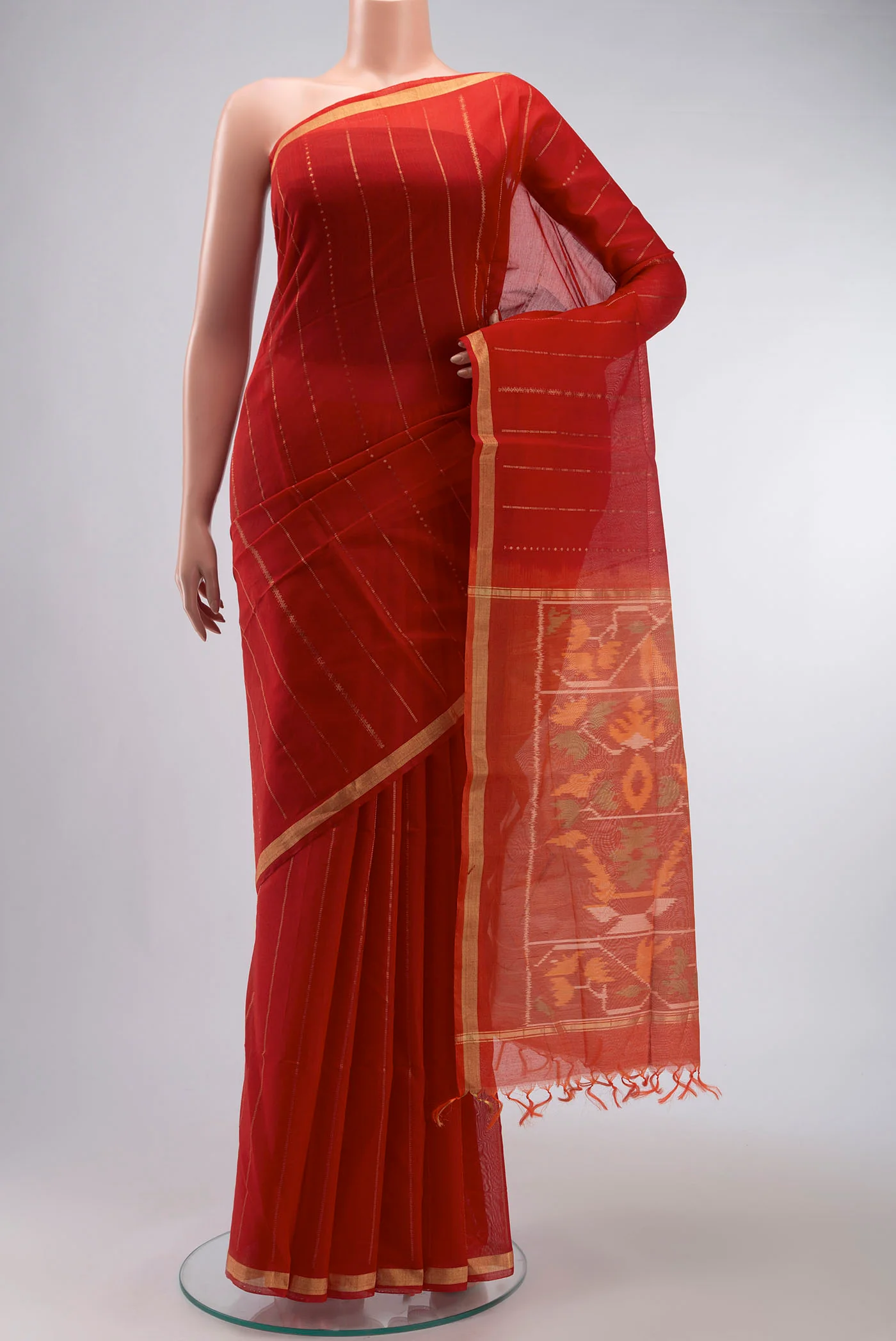 Red Silk Cotton Saree