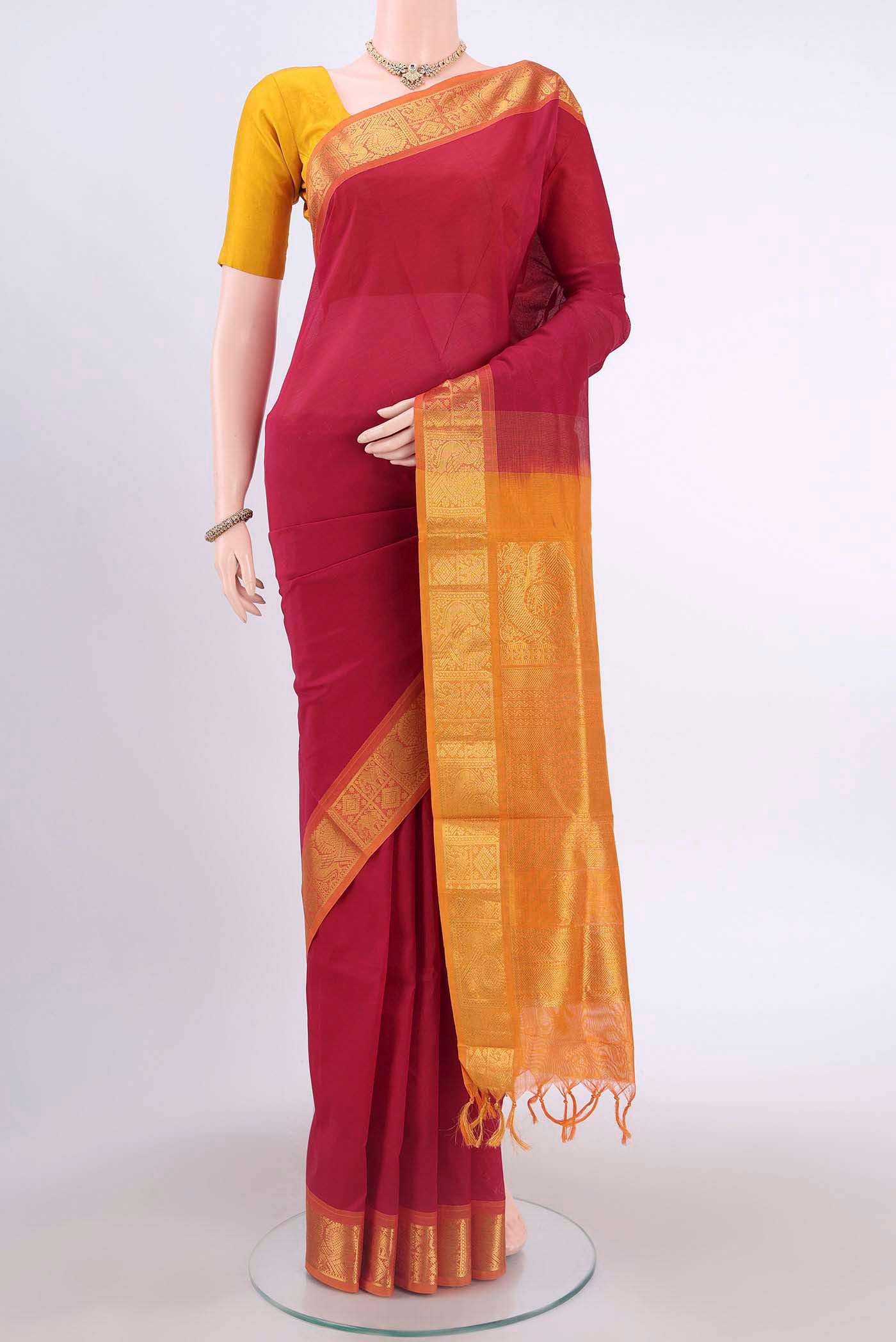 Red Silk Cotton Saree