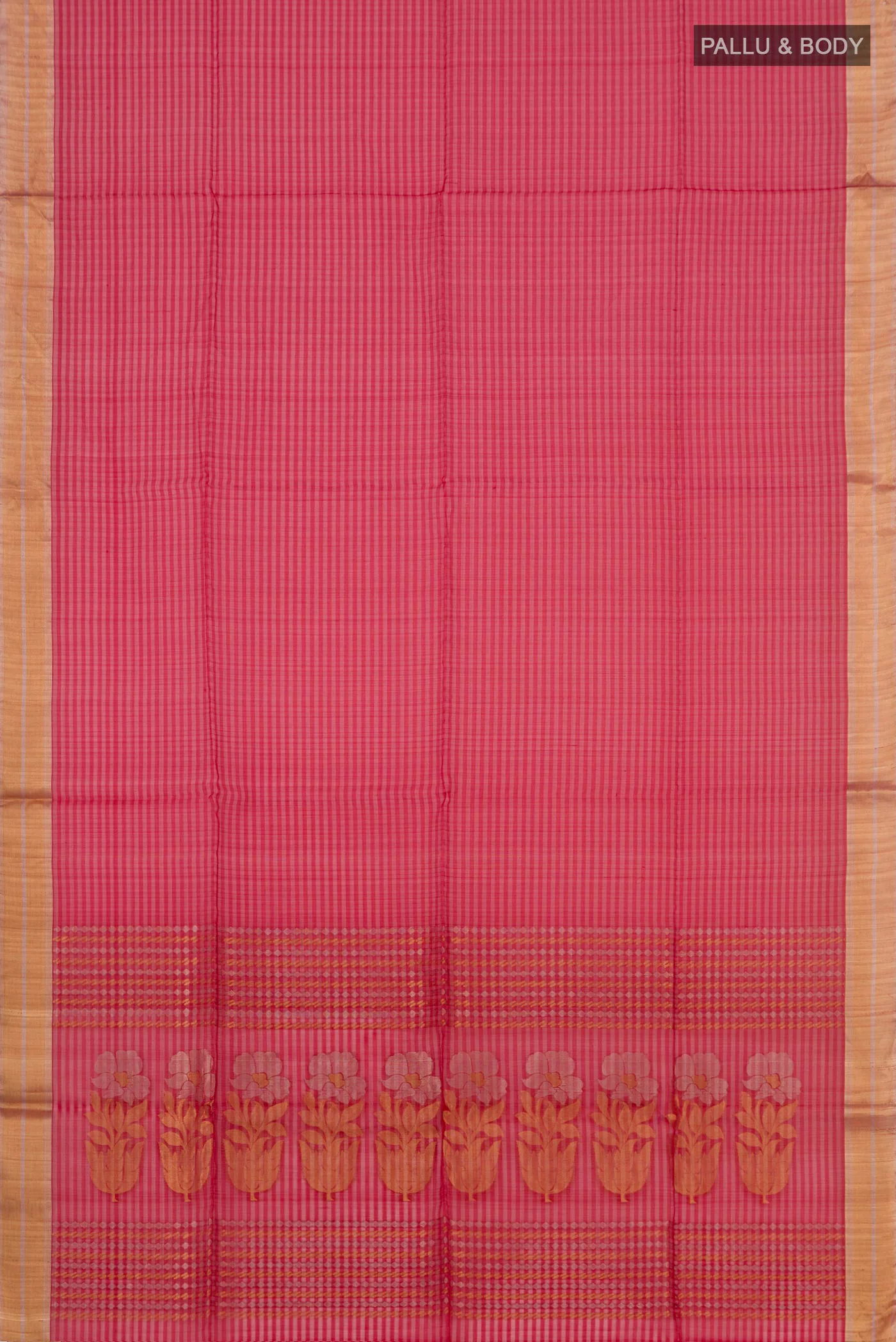 Red Coimbatore Silk Cotton Saree - Image 5