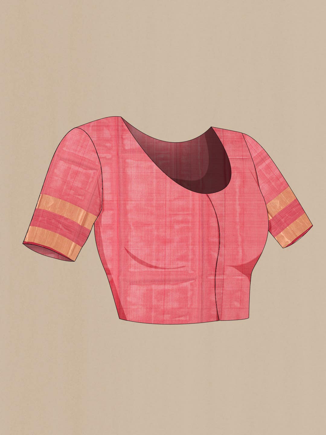 Red Silk Cotton Saree - Image 3