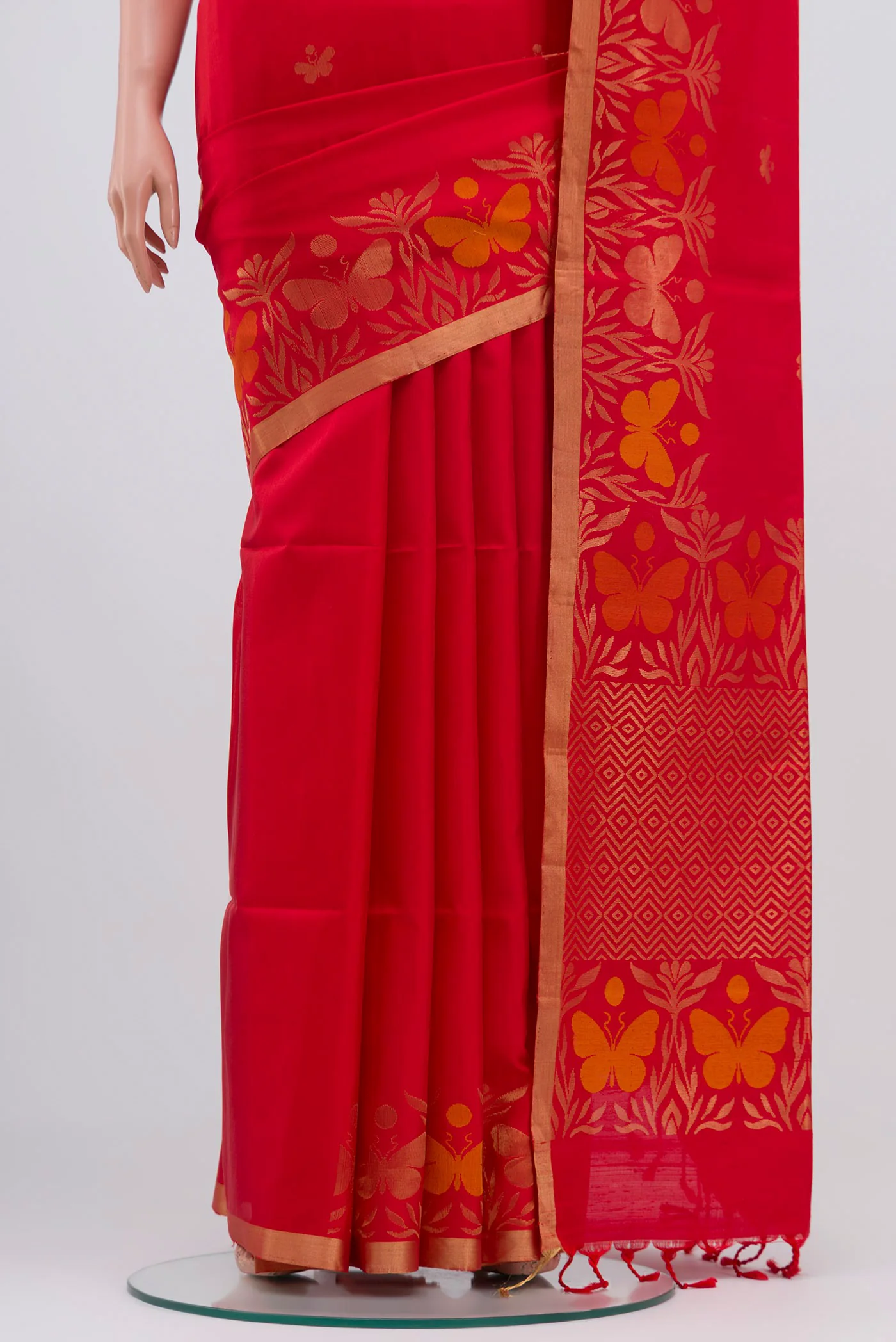 Red Soft Silk Saree - Image 3