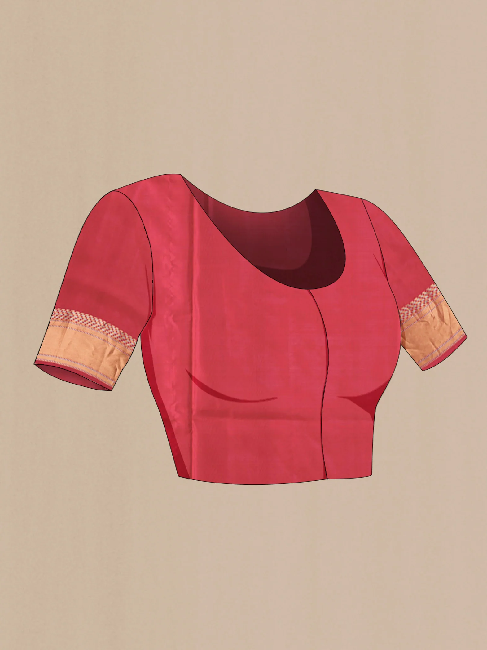 Red Soft Silk Saree - Image 4